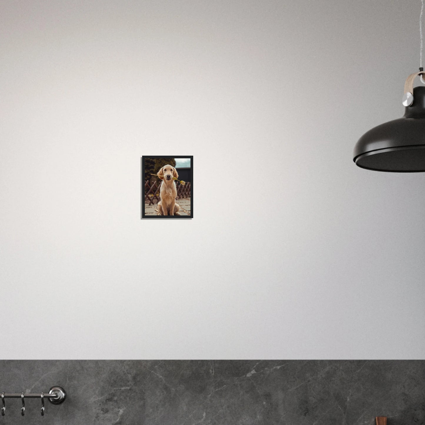 Custom Pet Framed Poster with a sample pet photo, view 3