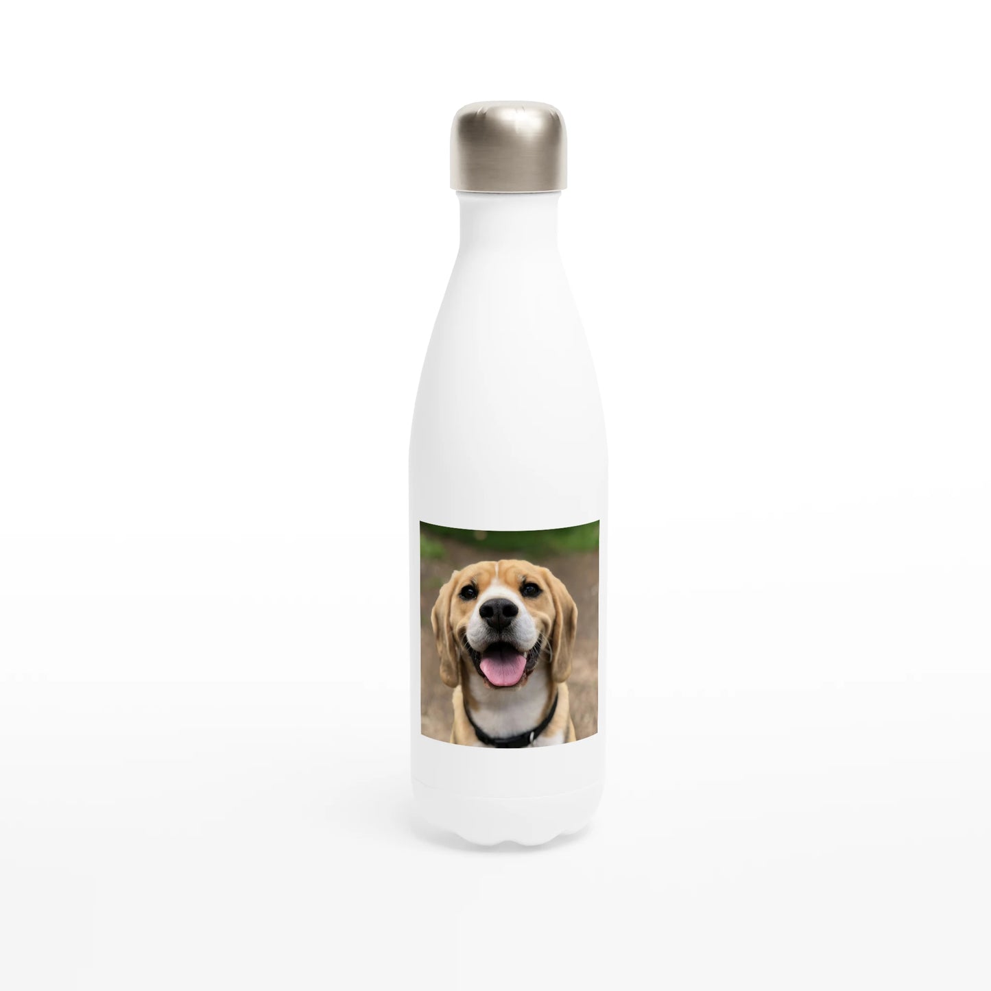Custom Pet Water Bottle with a sample pet photo, view 2