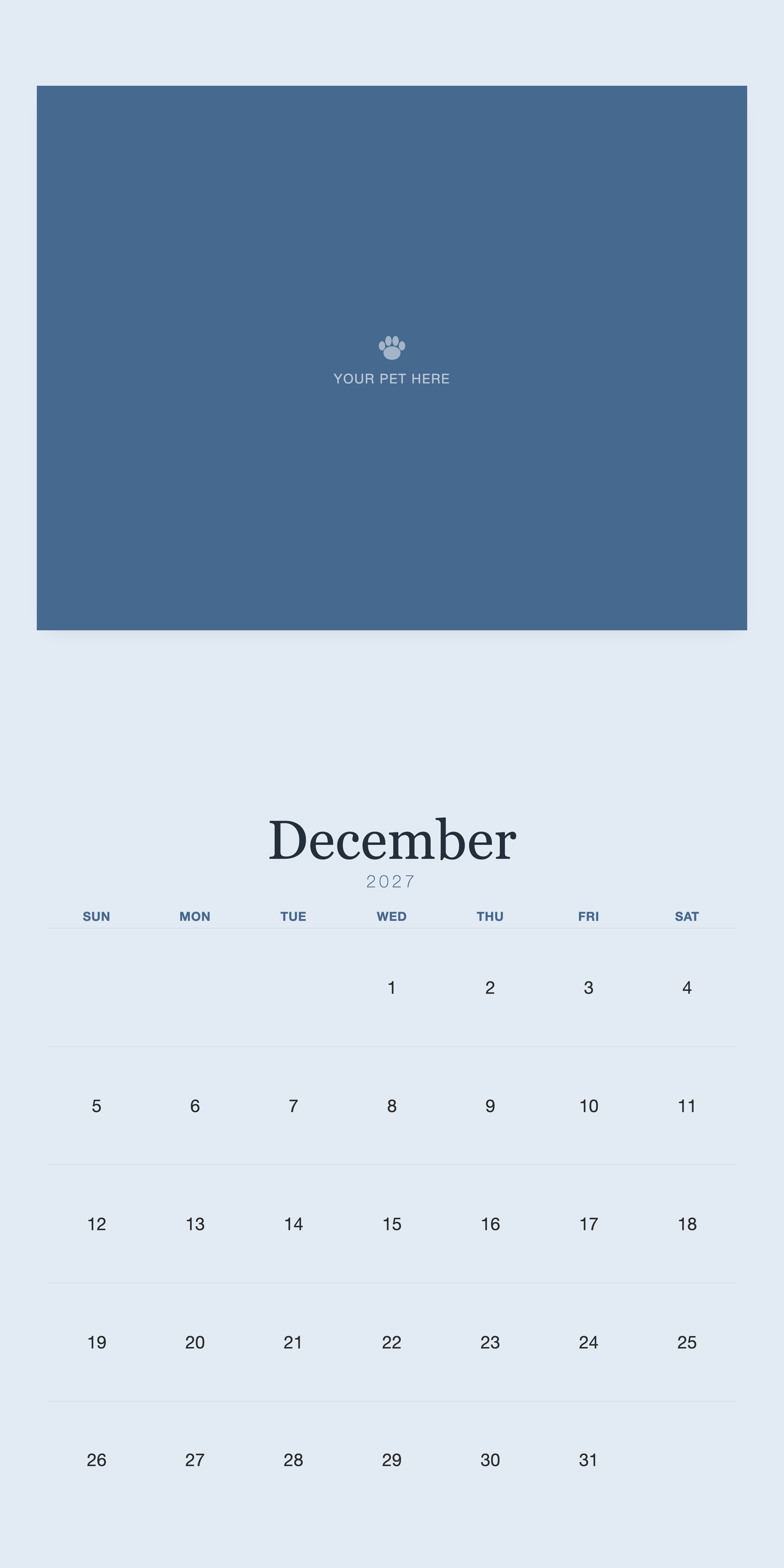 pet-calendar-2027-plain-blue-square-pages 12-december