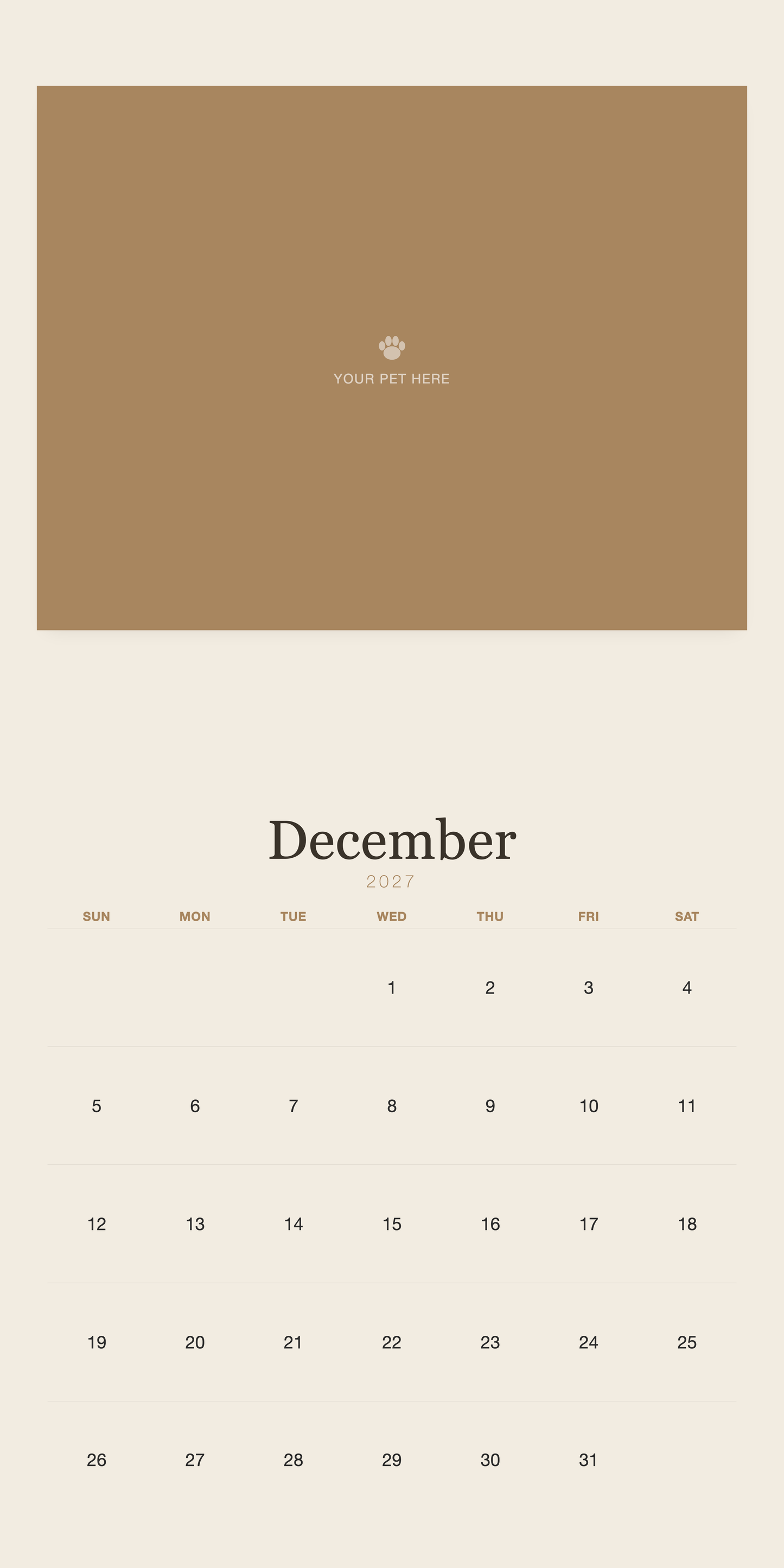 pet-calendar-2027-plain-linen-square-pages 12-december