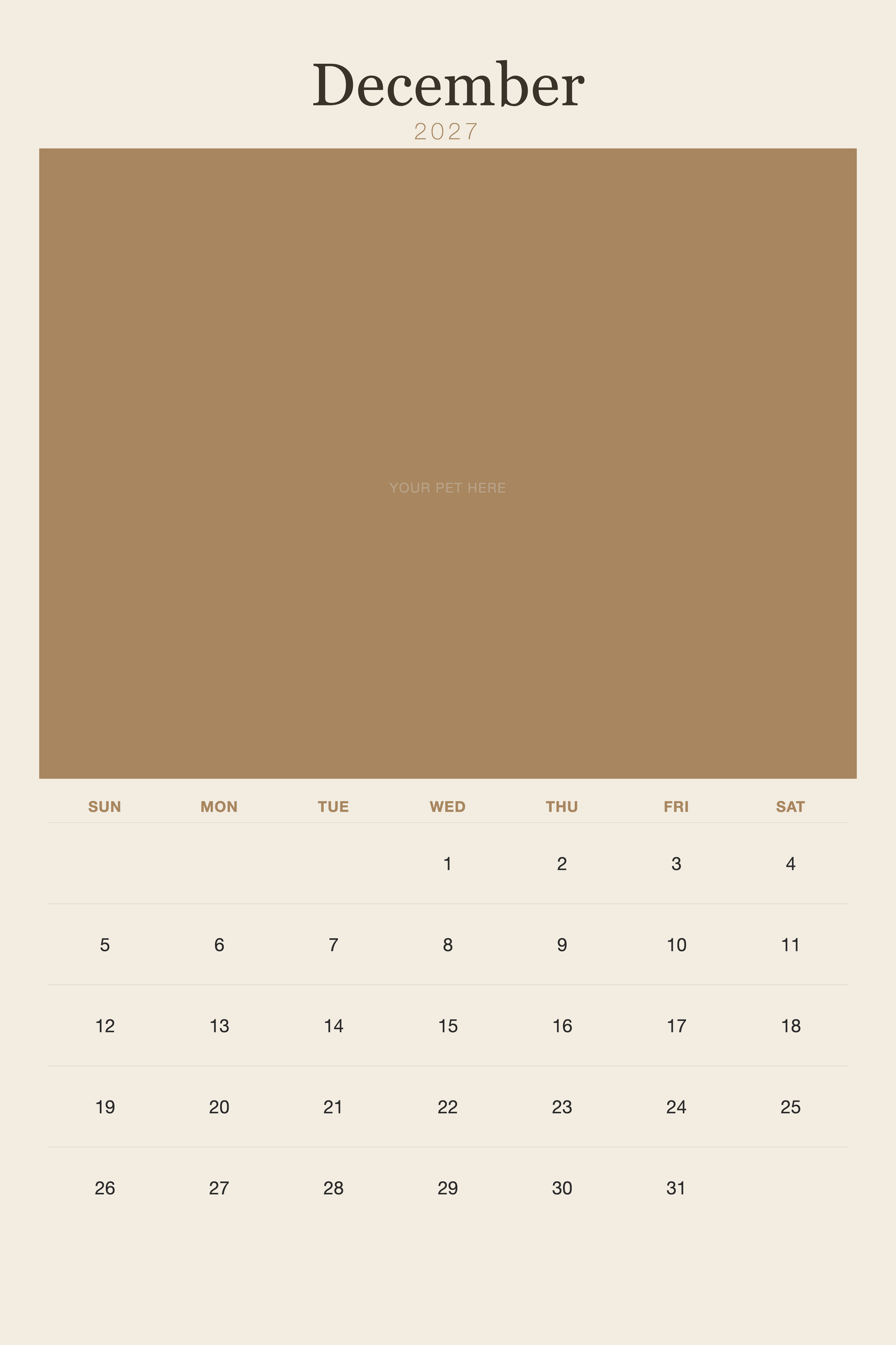 pet-calendar-2027-plain-linen-xl-pages 12-december