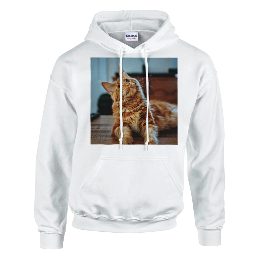 Custom dog hoodie with your dog's face printed large on a light fleece pullover