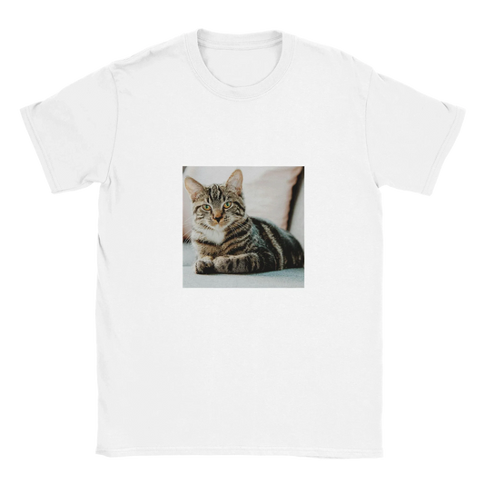 Custom dog t-shirt with your dog's face printed on the front of a soft everyday tee