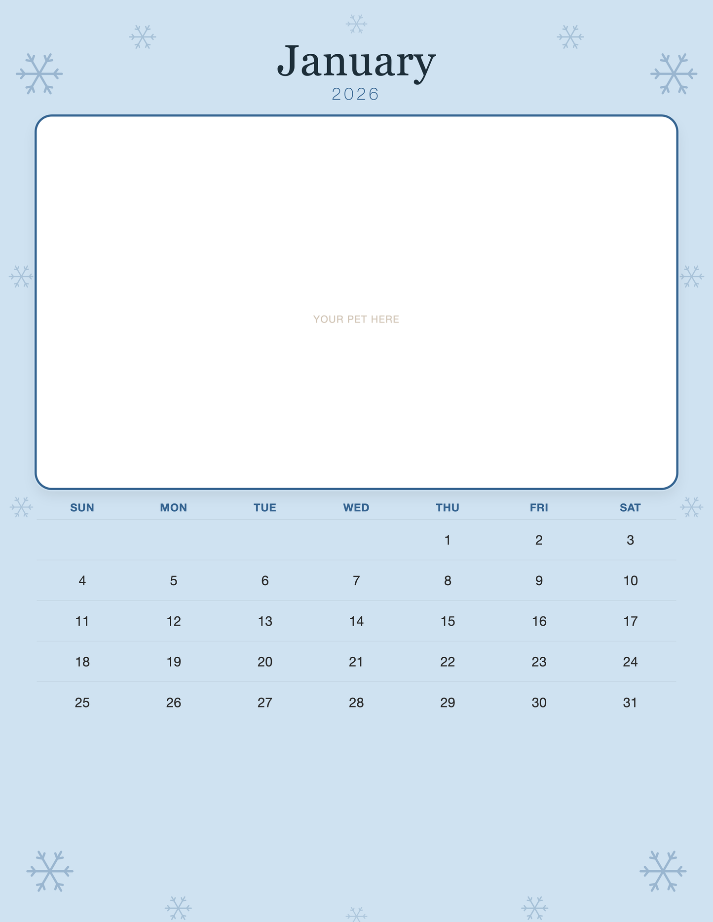 january calendar page