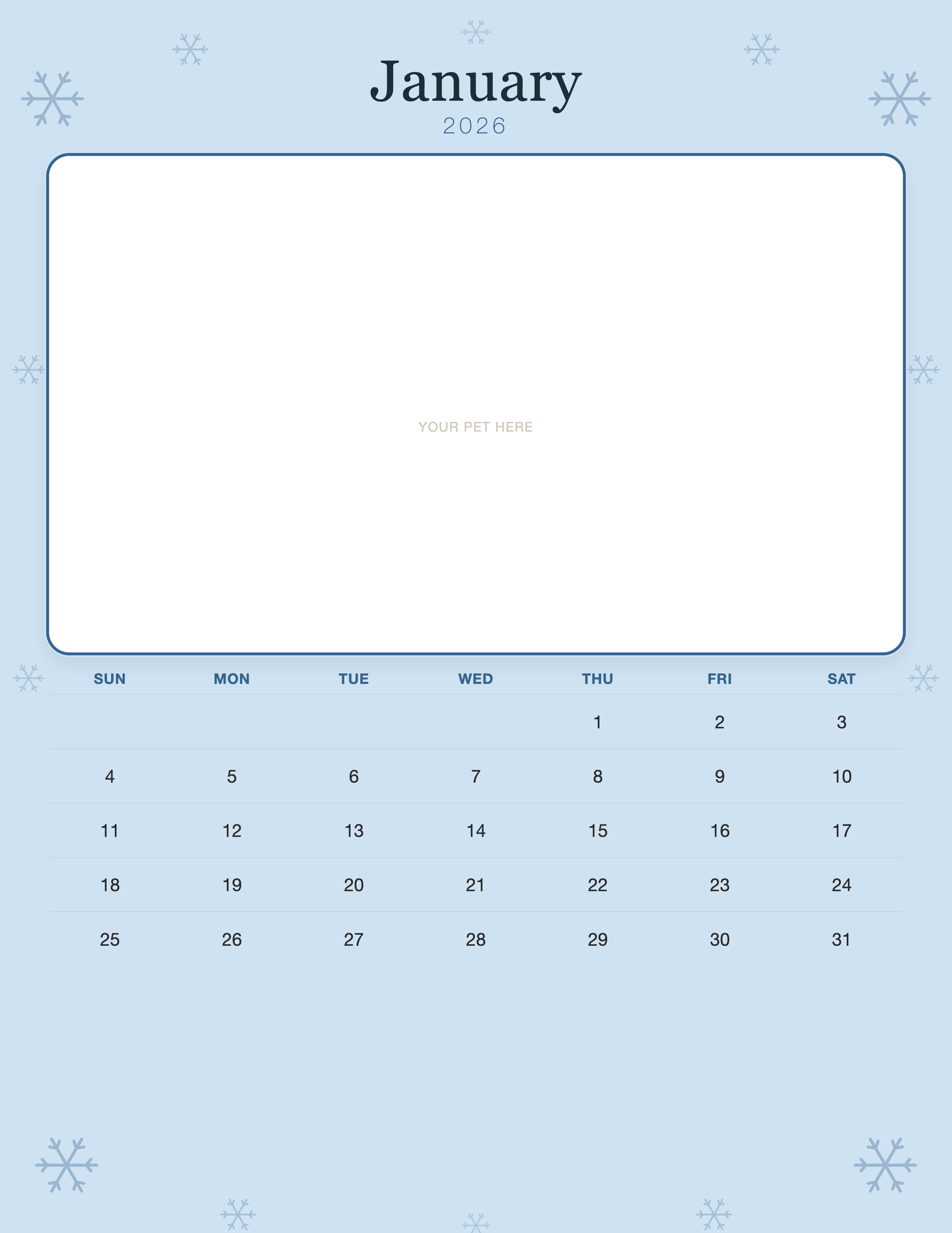 january calendar page