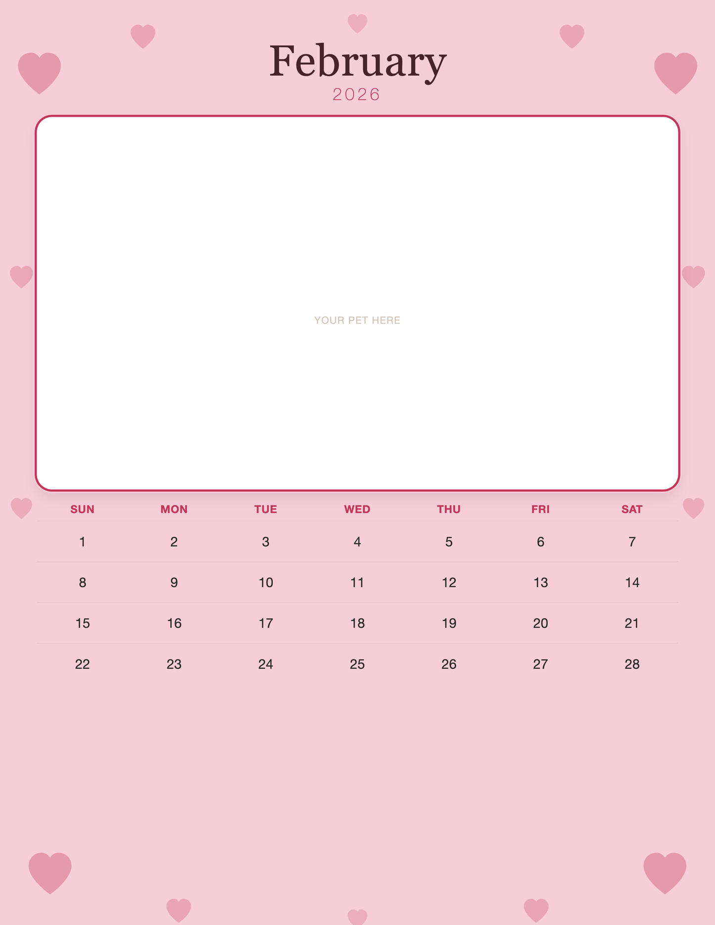 february calendar page