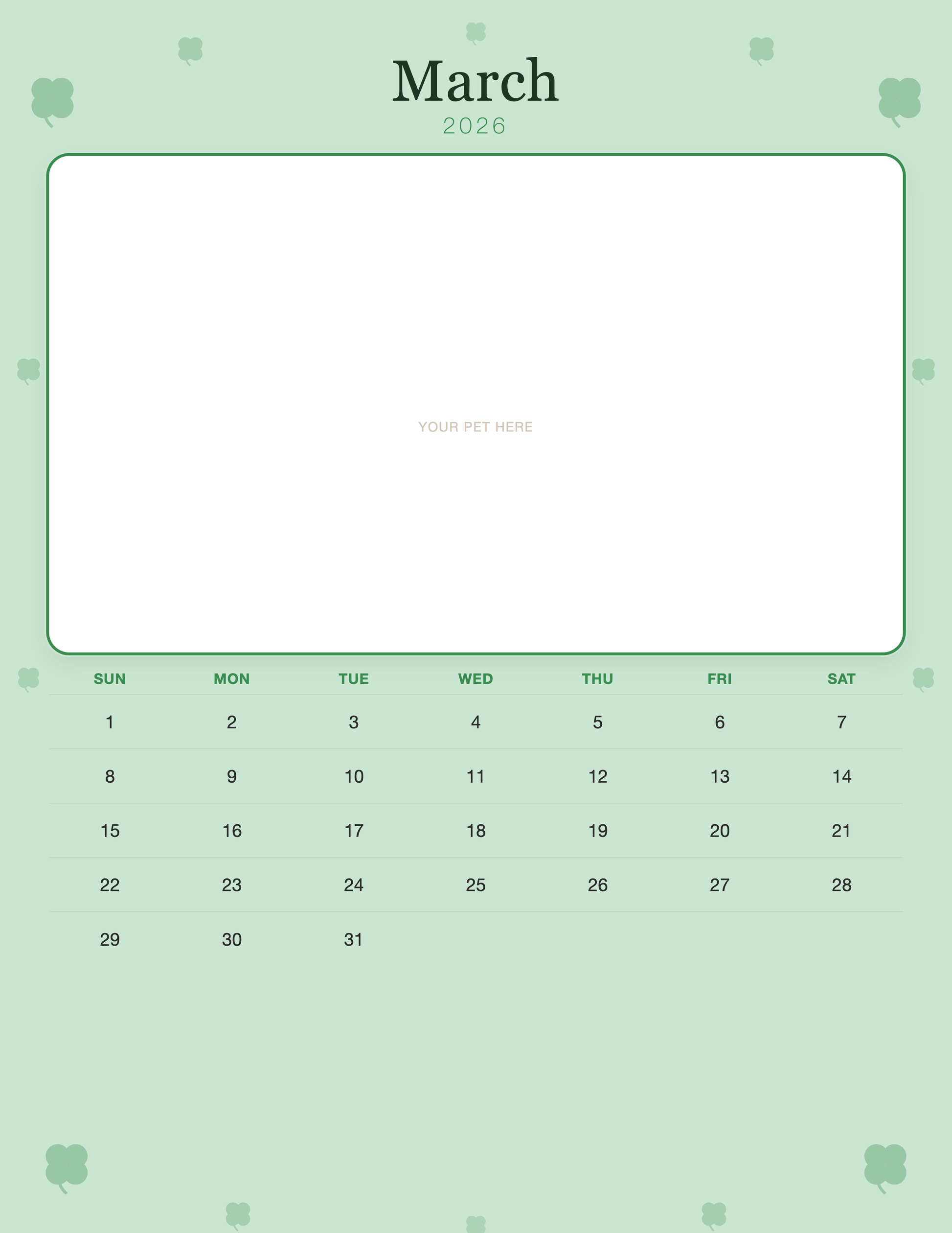 march calendar page