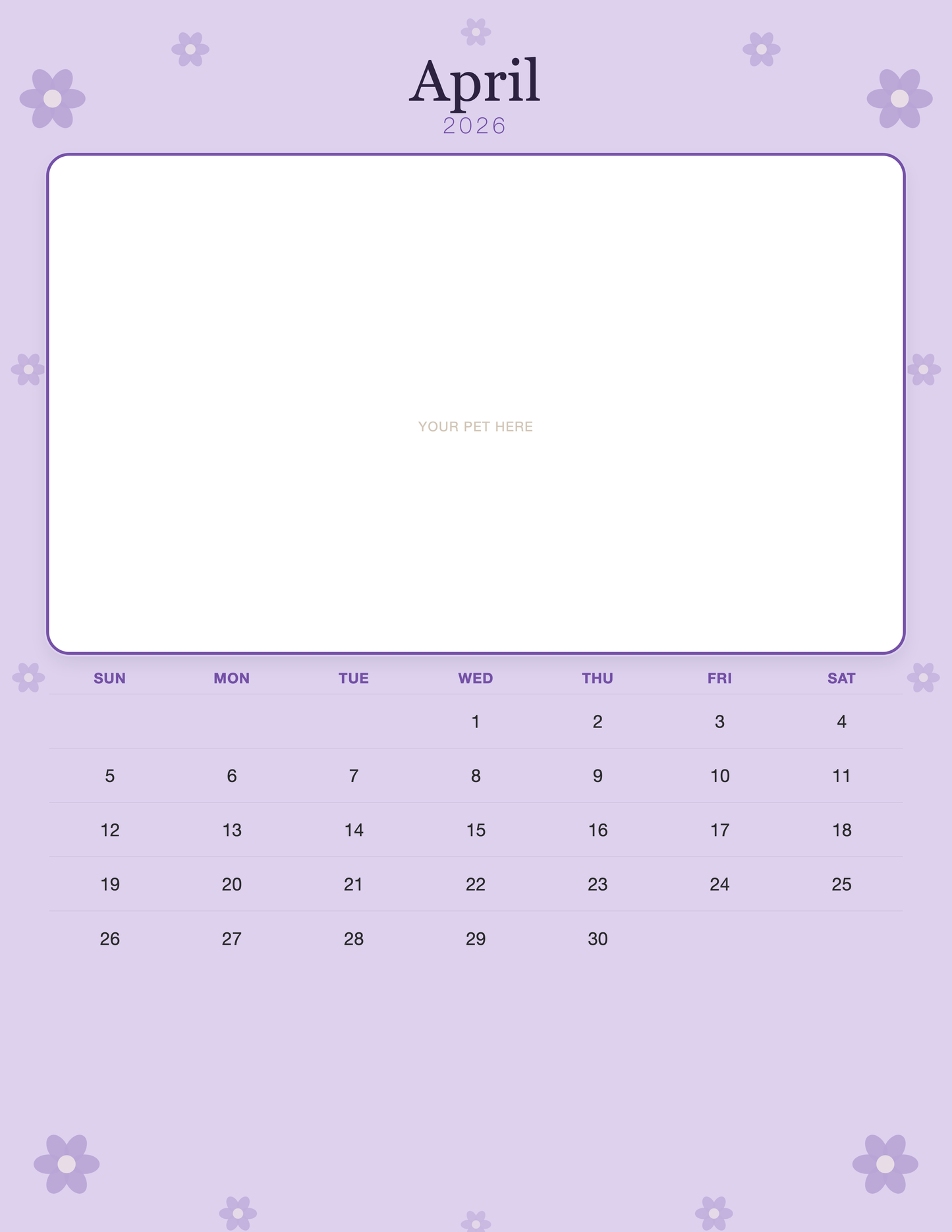 april calendar page