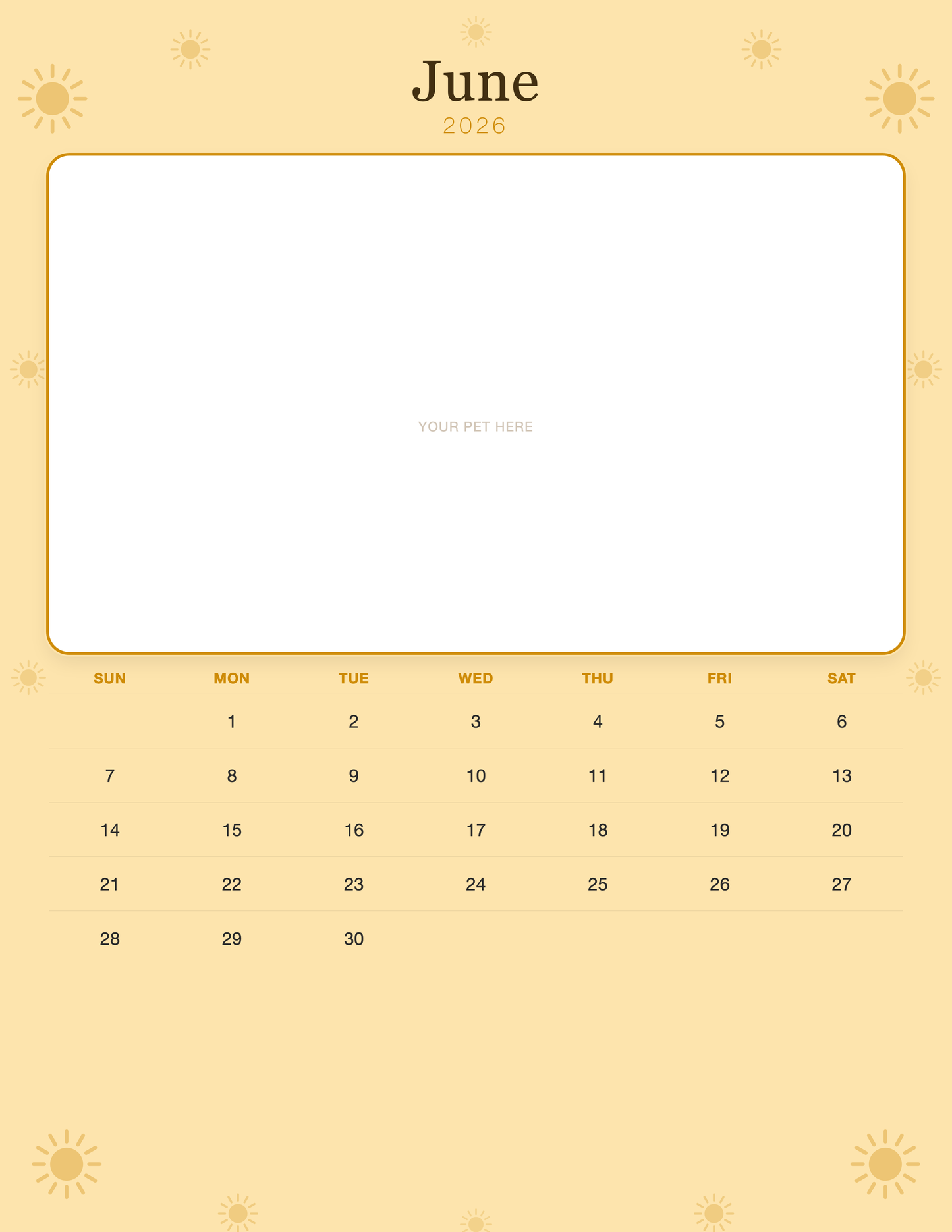 june calendar page