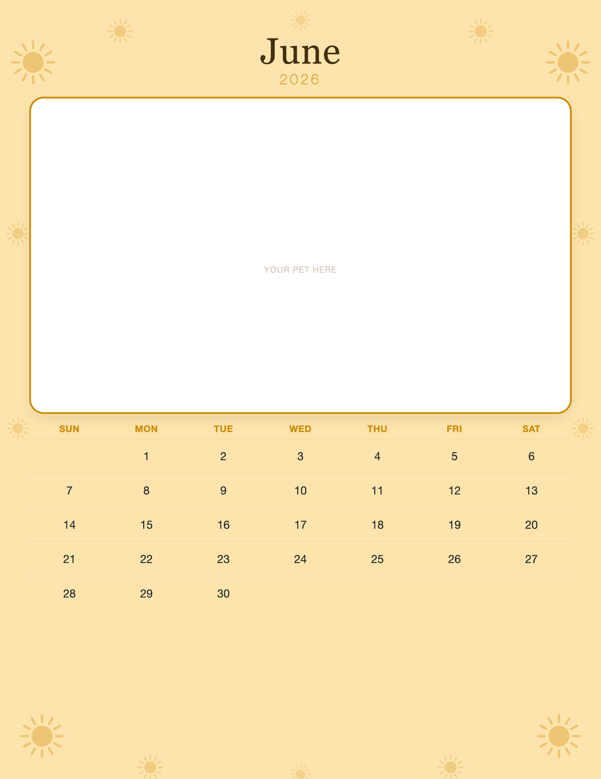june calendar page