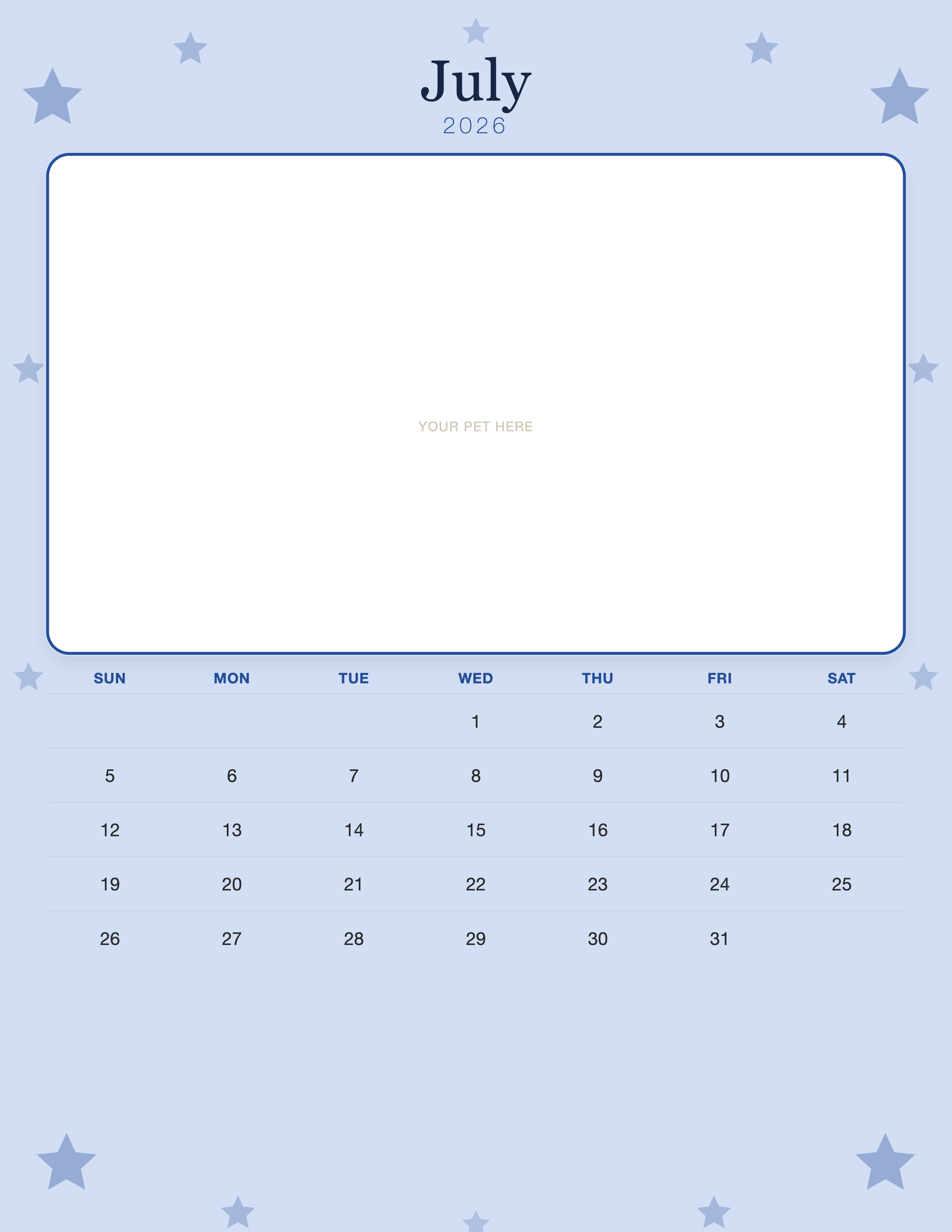 july calendar page
