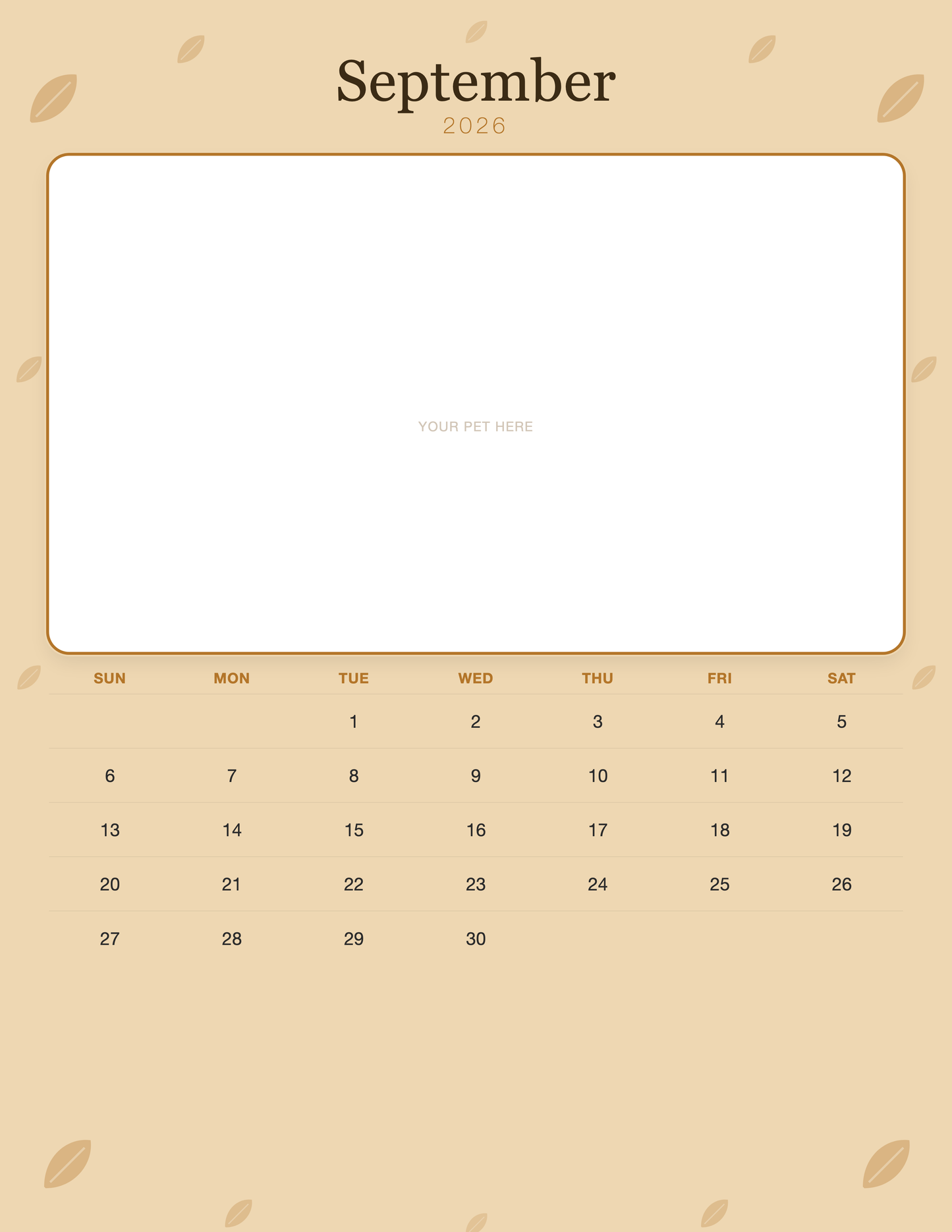 september calendar page