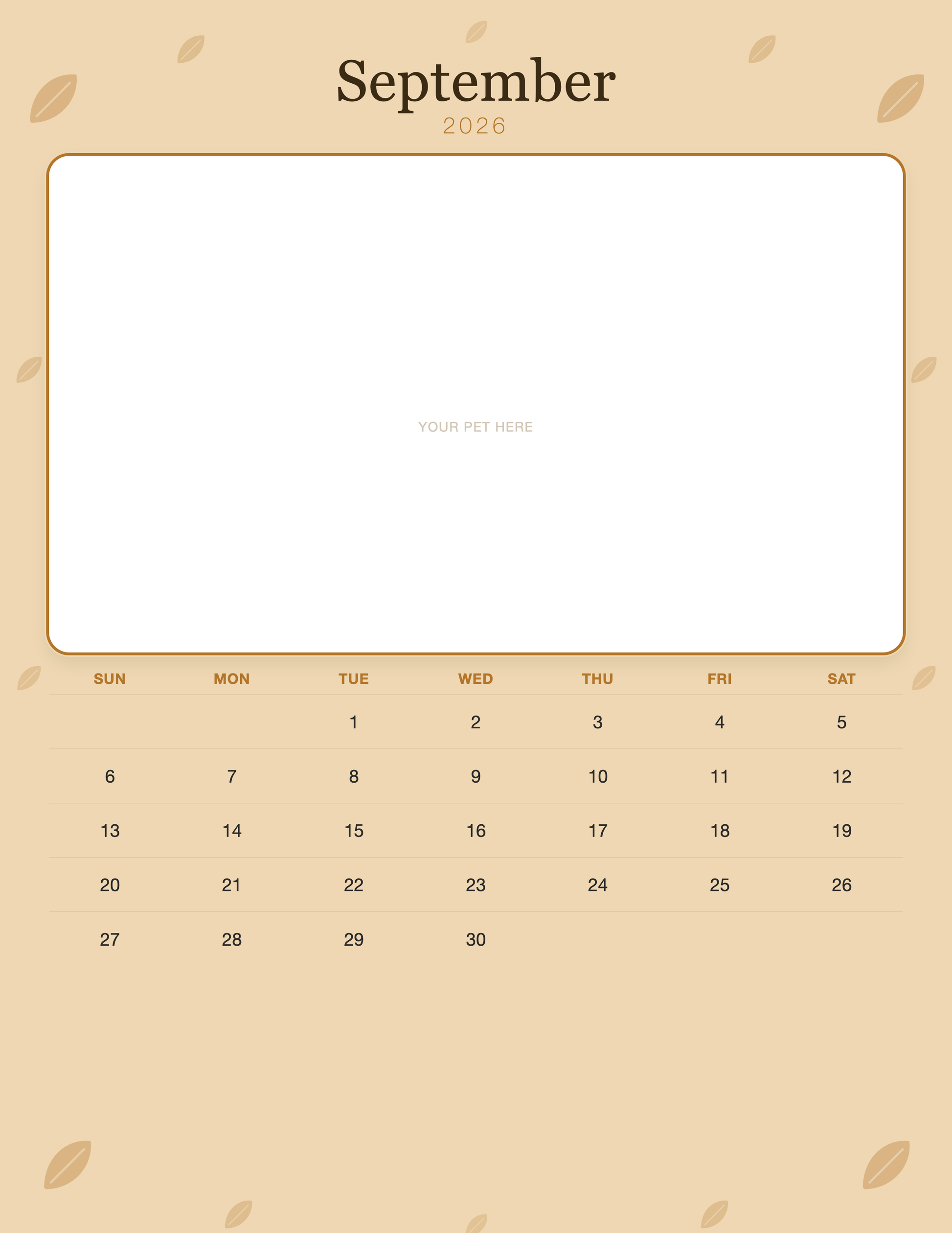 september calendar page