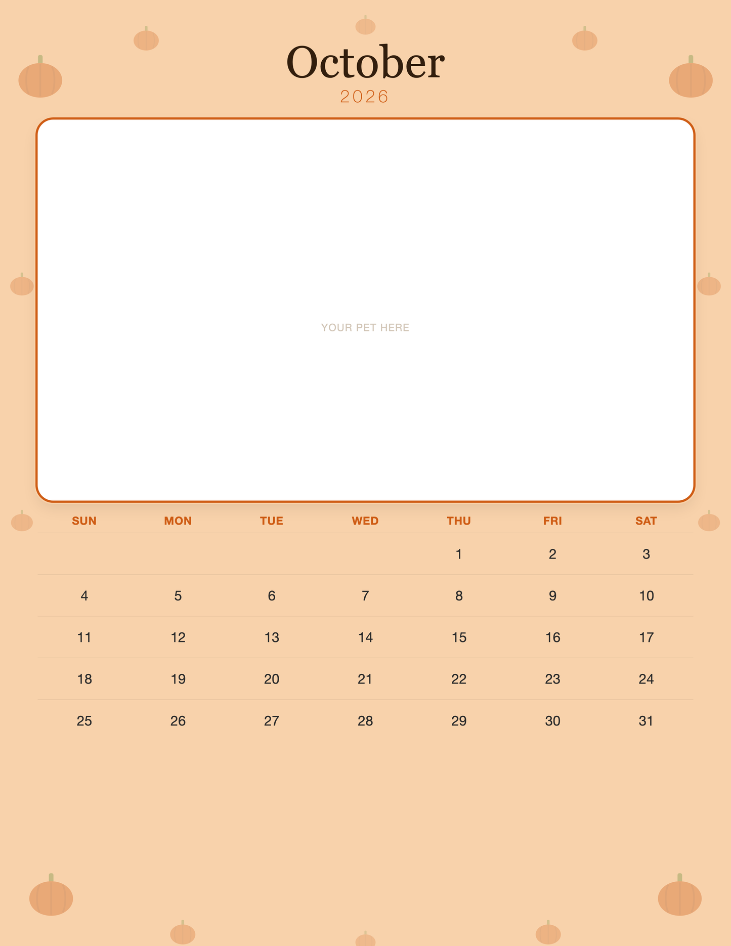 october calendar page