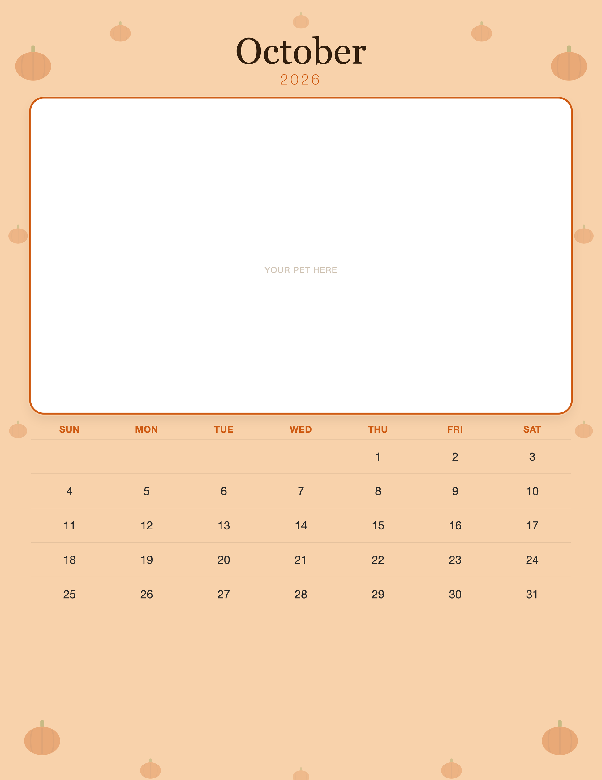 october calendar page