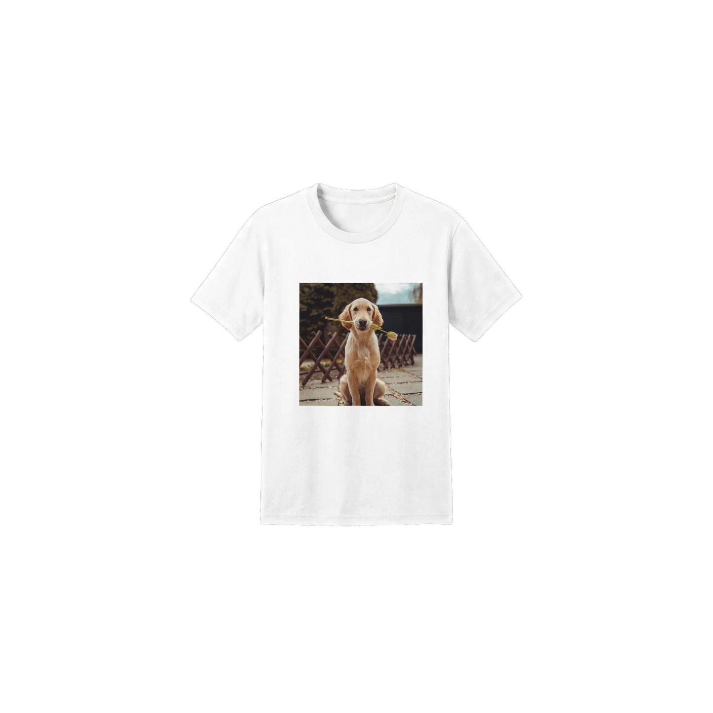 Custom Pet Kids T-Shirt with a sample pet photo, view 1