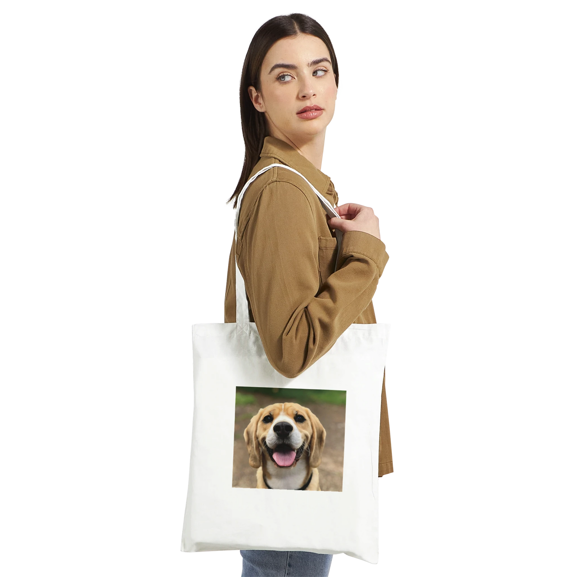 Custom Pet Tote Bag with a sample pet photo, view 4