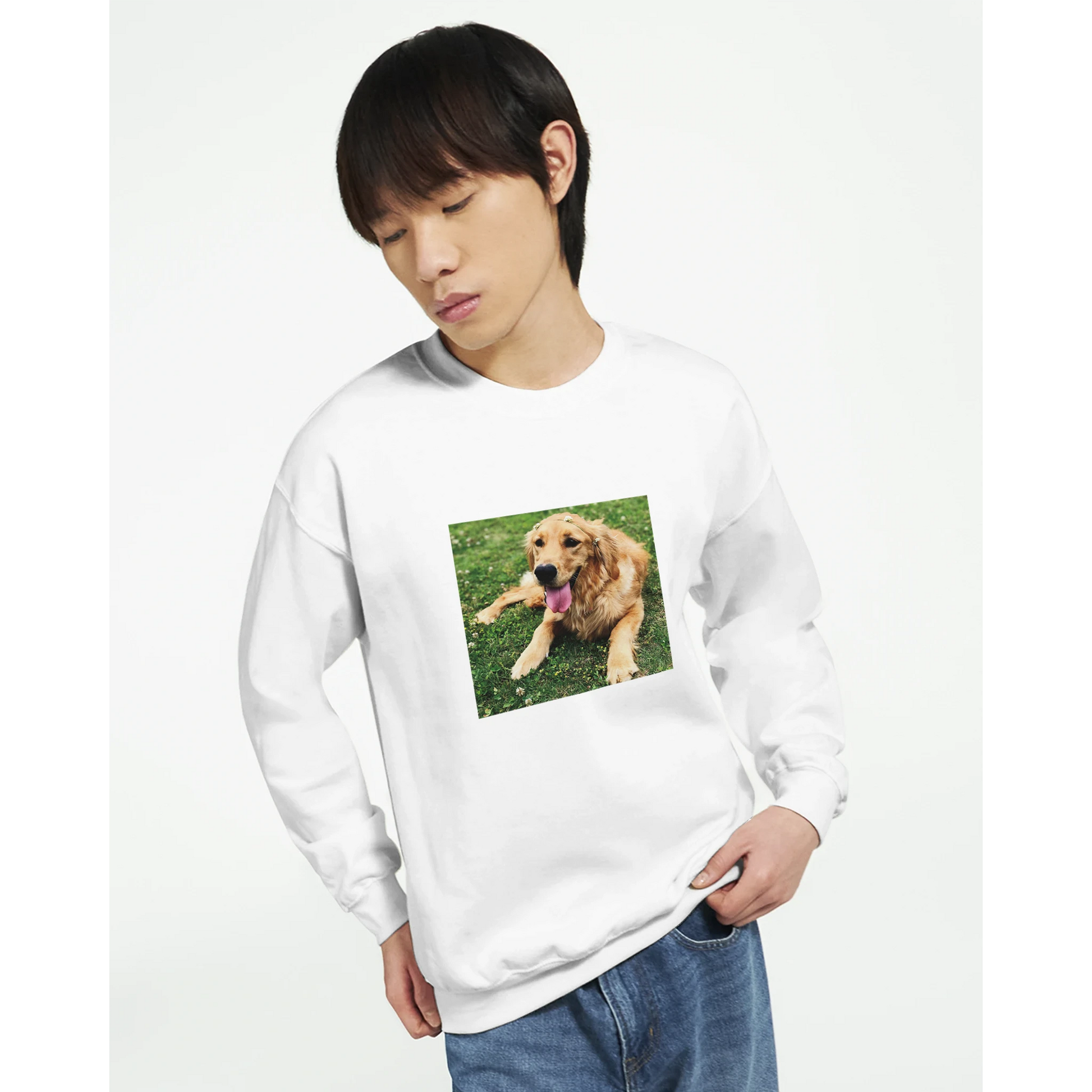 Custom Pet Sweatshirt with a sample pet photo, view 7