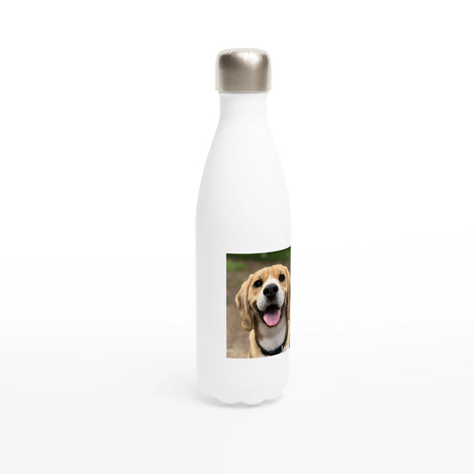 Custom Pet Water Bottle with a sample pet photo, view 1