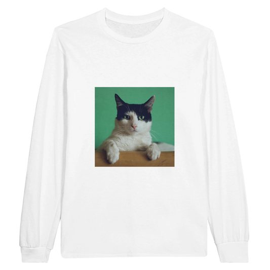 Custom Pet Long Sleeve Tee with a sample pet photo, view 1
