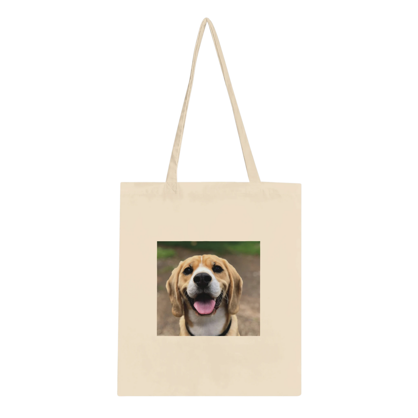 Custom Pet Tote Bag with a sample pet photo, view 2