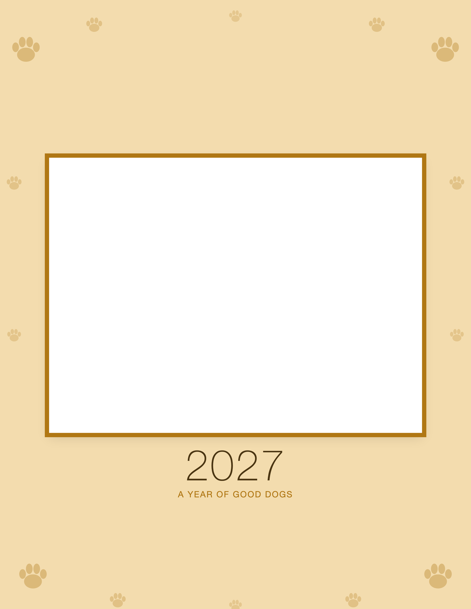 Cover of the Personalized Dog Photo Wall Calendar 2027, with space for your pet's photo and name