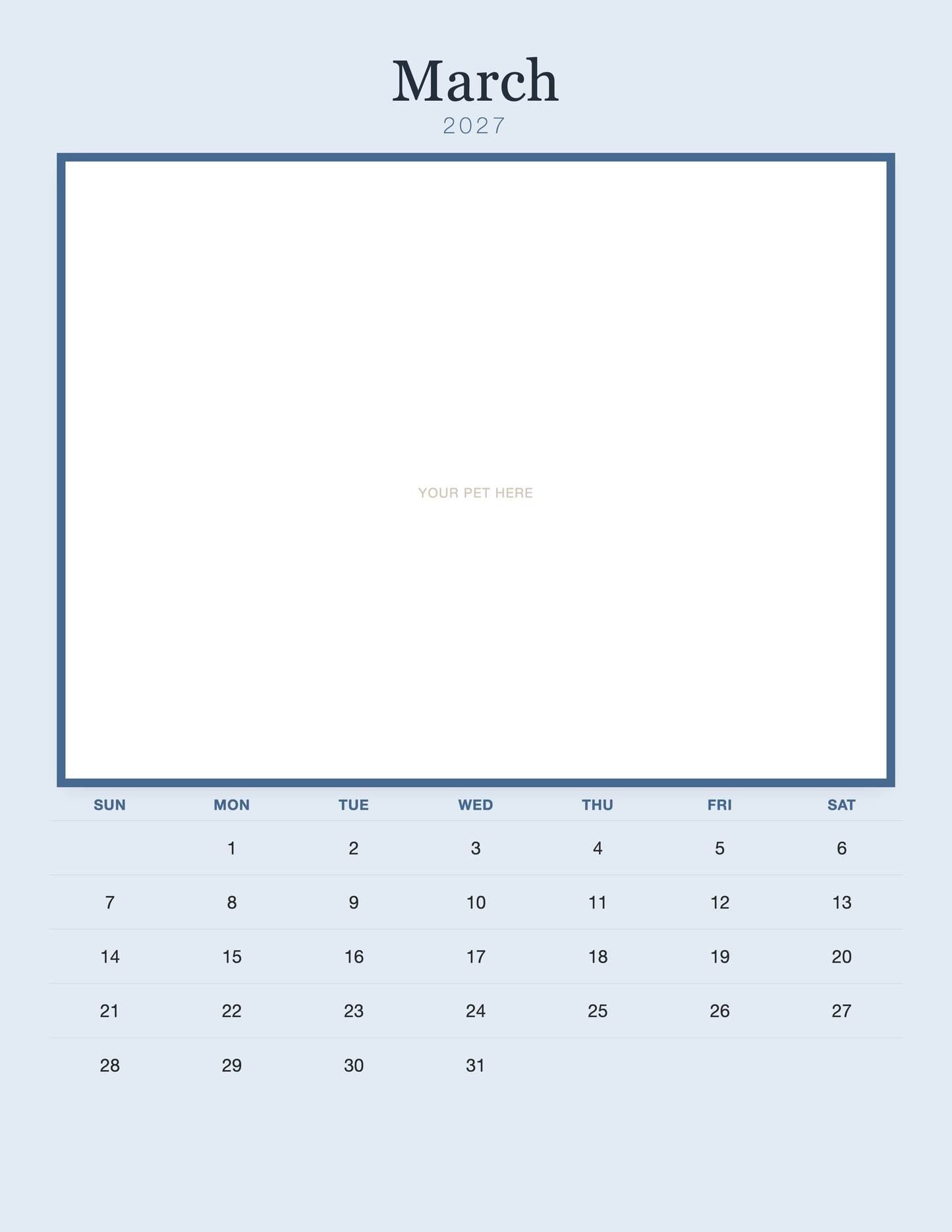 pet-calendar-2027-plain-blue-pages 03-march