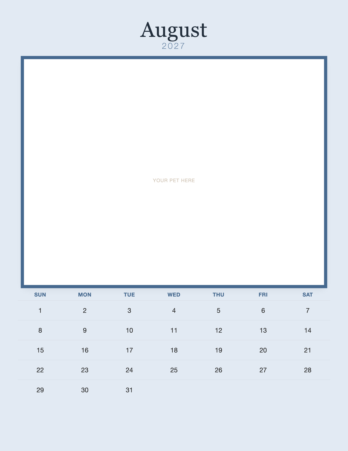 pet-calendar-2027-plain-blue-pages 08-august