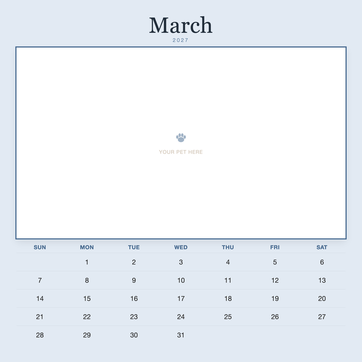 pet-calendar-2027-plain-blue-sq7-pages 03-march