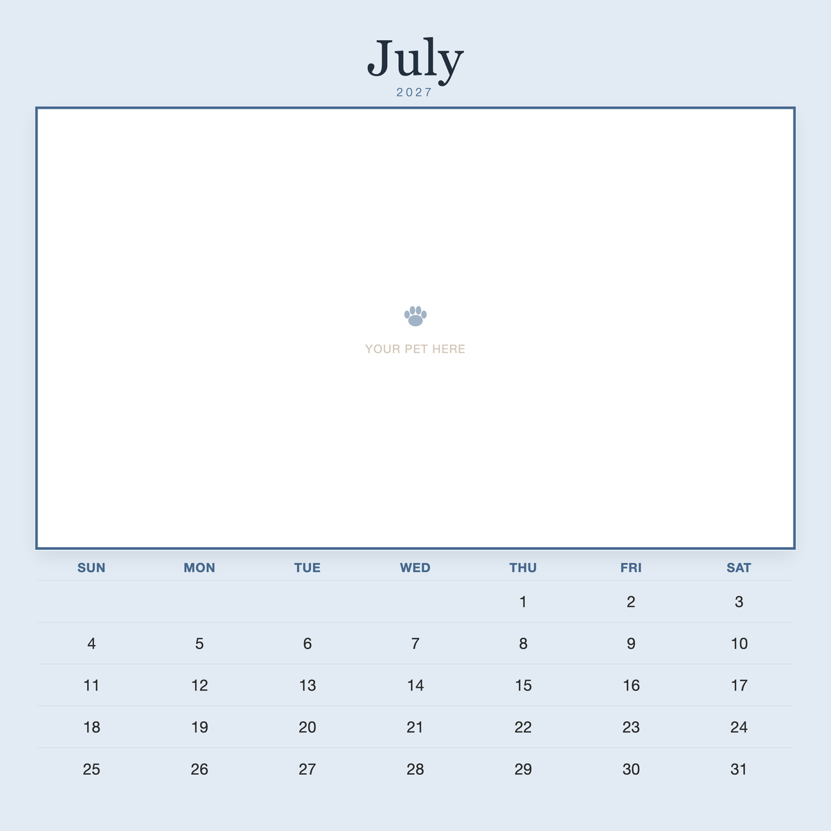 pet-calendar-2027-plain-blue-sq7-pages 07-july