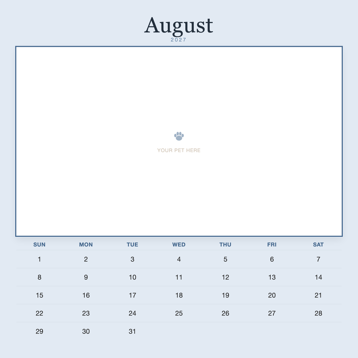pet-calendar-2027-plain-blue-sq7-pages 08-august