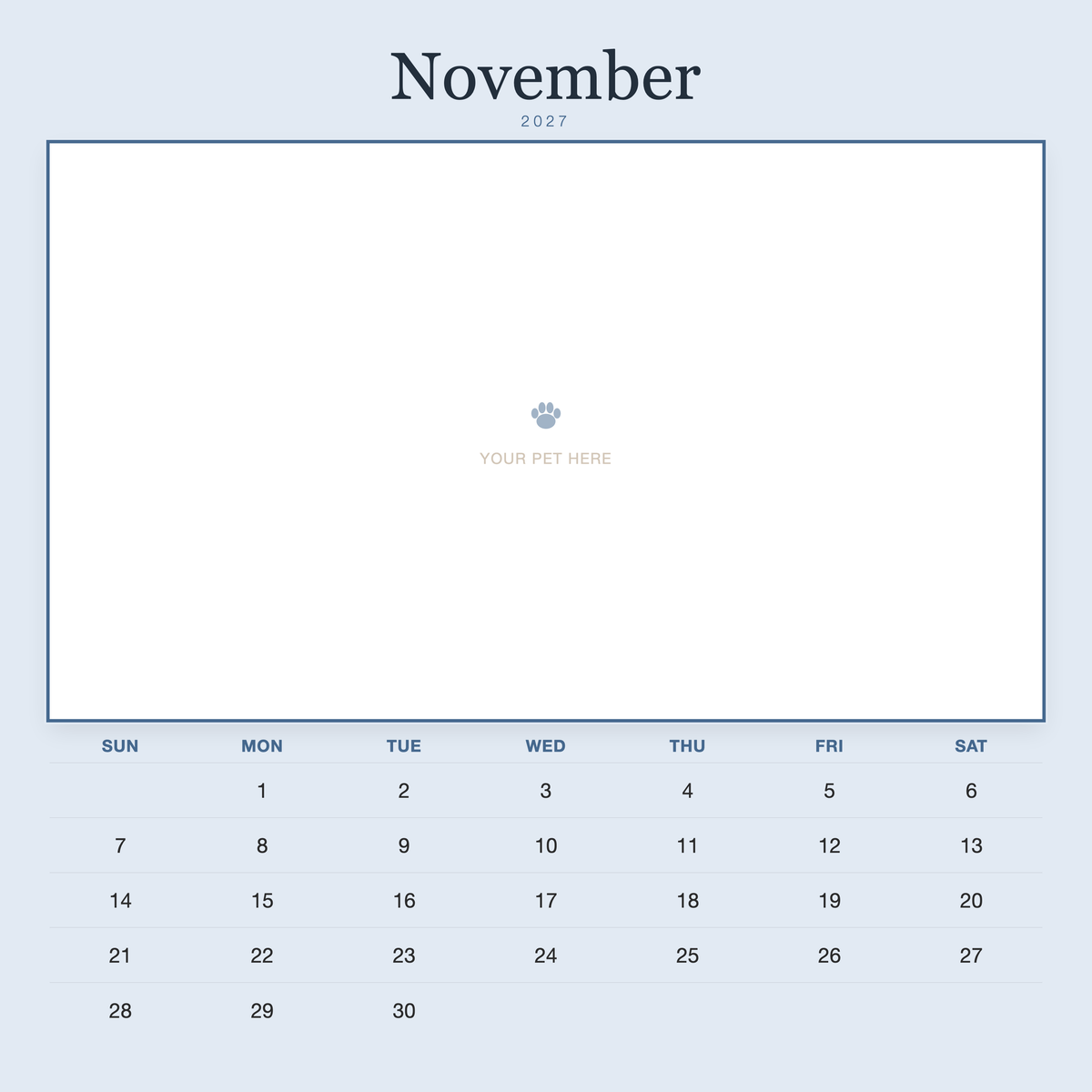 pet-calendar-2027-plain-blue-sq7-pages 11-november