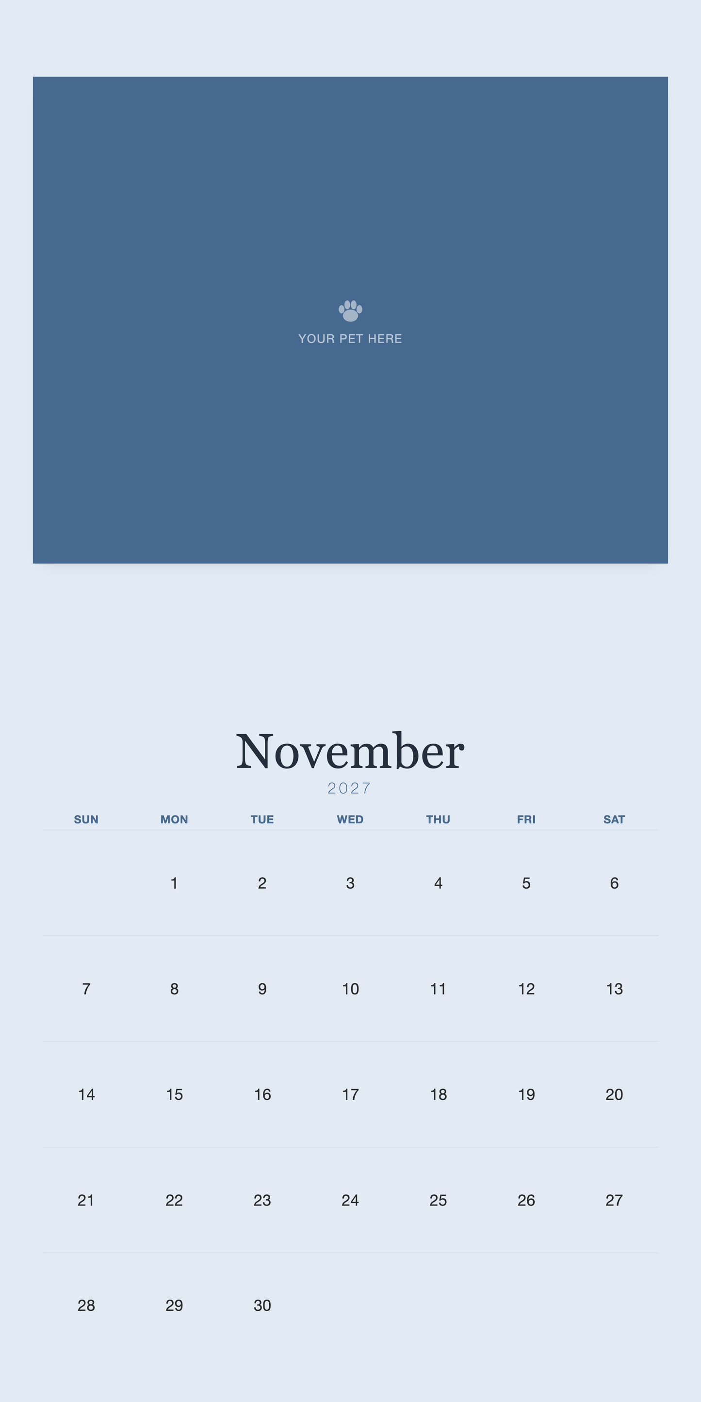 pet-calendar-2027-plain-blue-square-pages 11-november