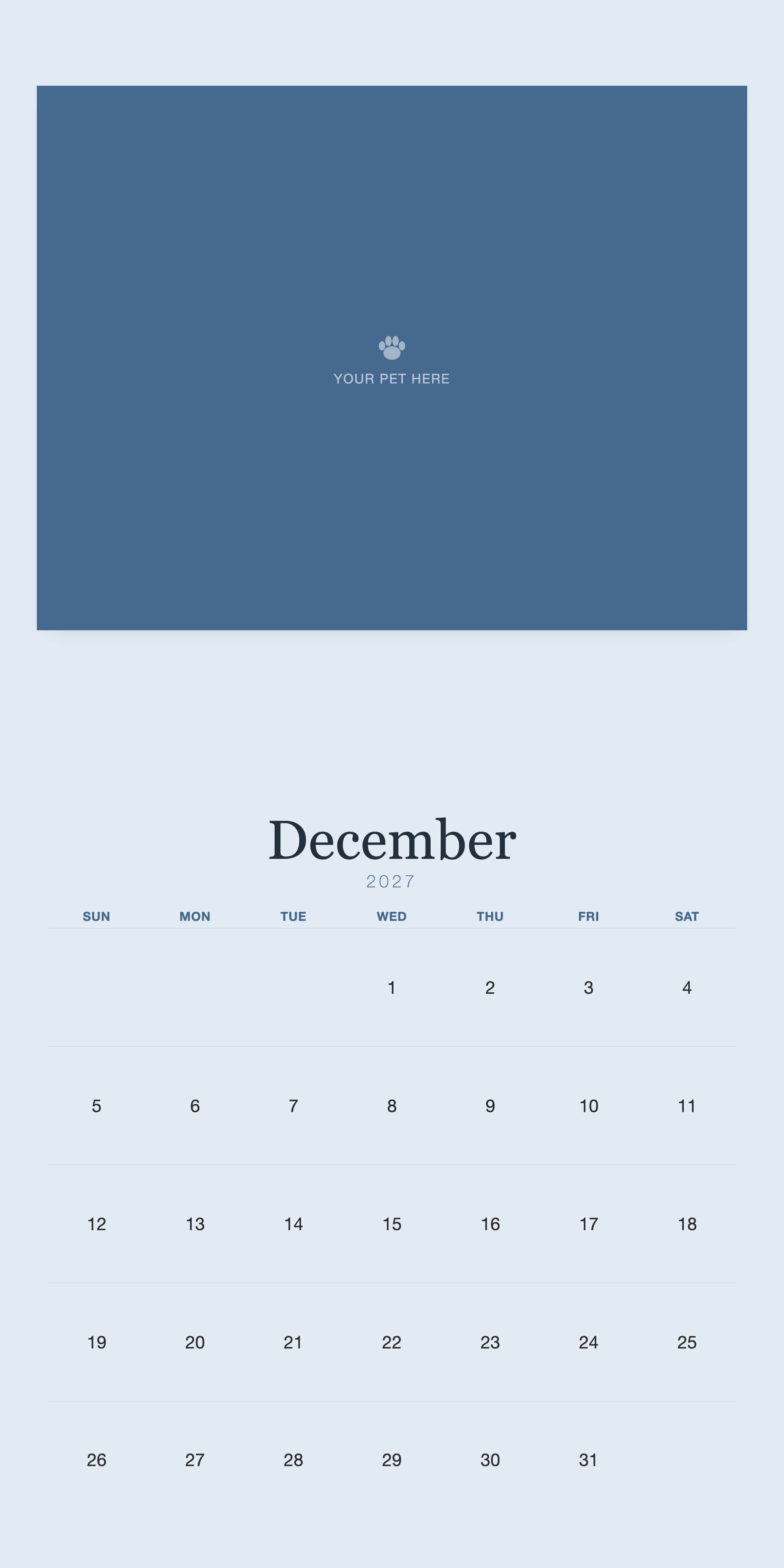pet-calendar-2027-plain-blue-square-pages 12-december