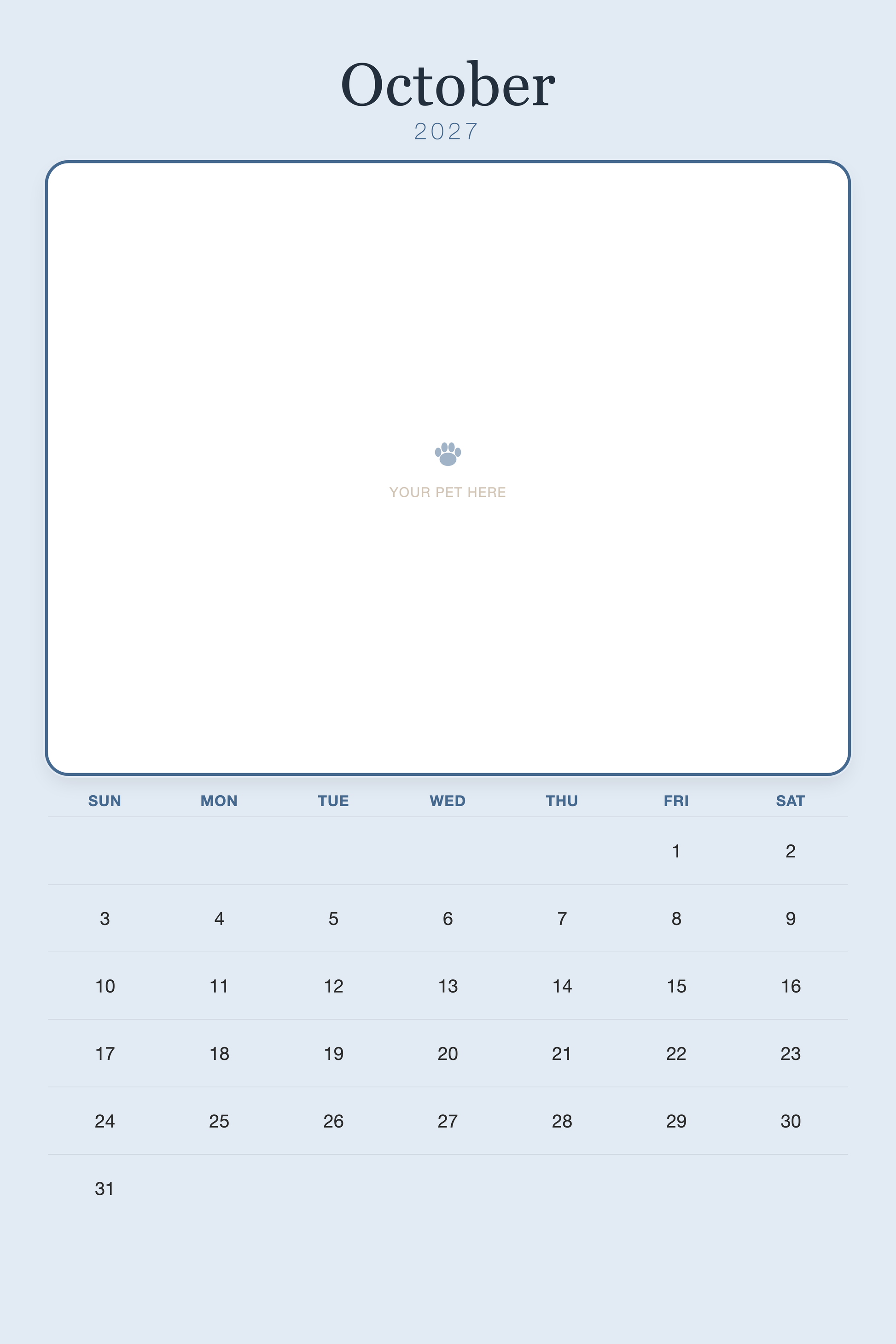 pet-calendar-2027-plain-blue-xl-pages 10-october