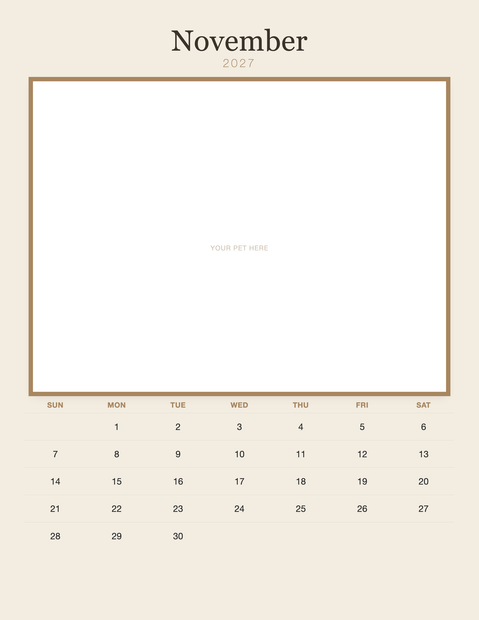 pet-calendar-2027-plain-linen-pages 11-november