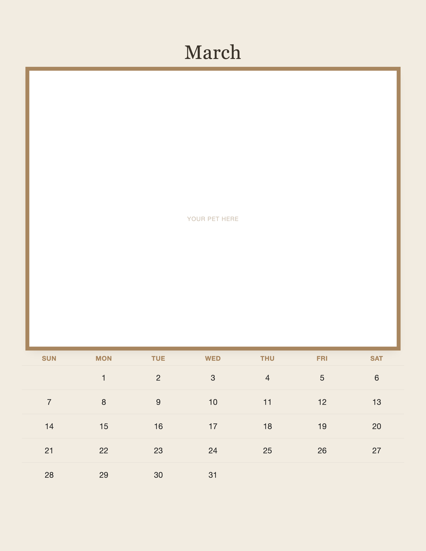 pet-calendar-2027-plain-linen-pages 03-march