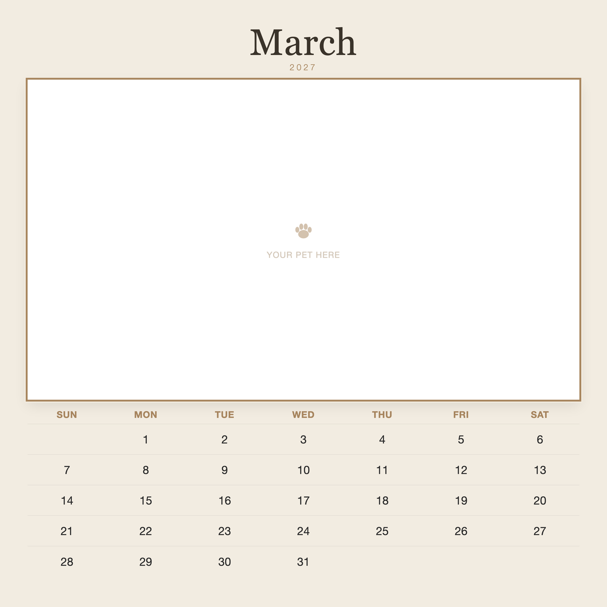 pet-calendar-2027-plain-linen-sq7-pages 03-march