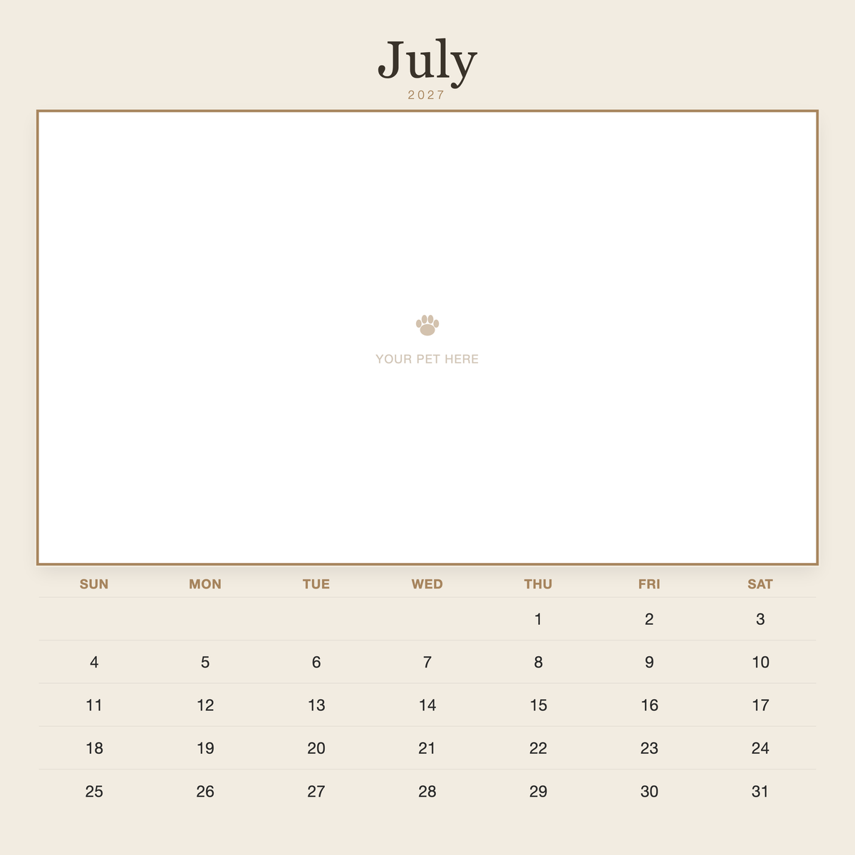 pet-calendar-2027-plain-linen-sq7-pages 07-july