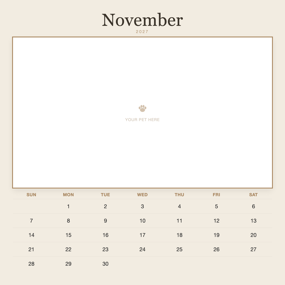 pet-calendar-2027-plain-linen-sq7-pages 11-november