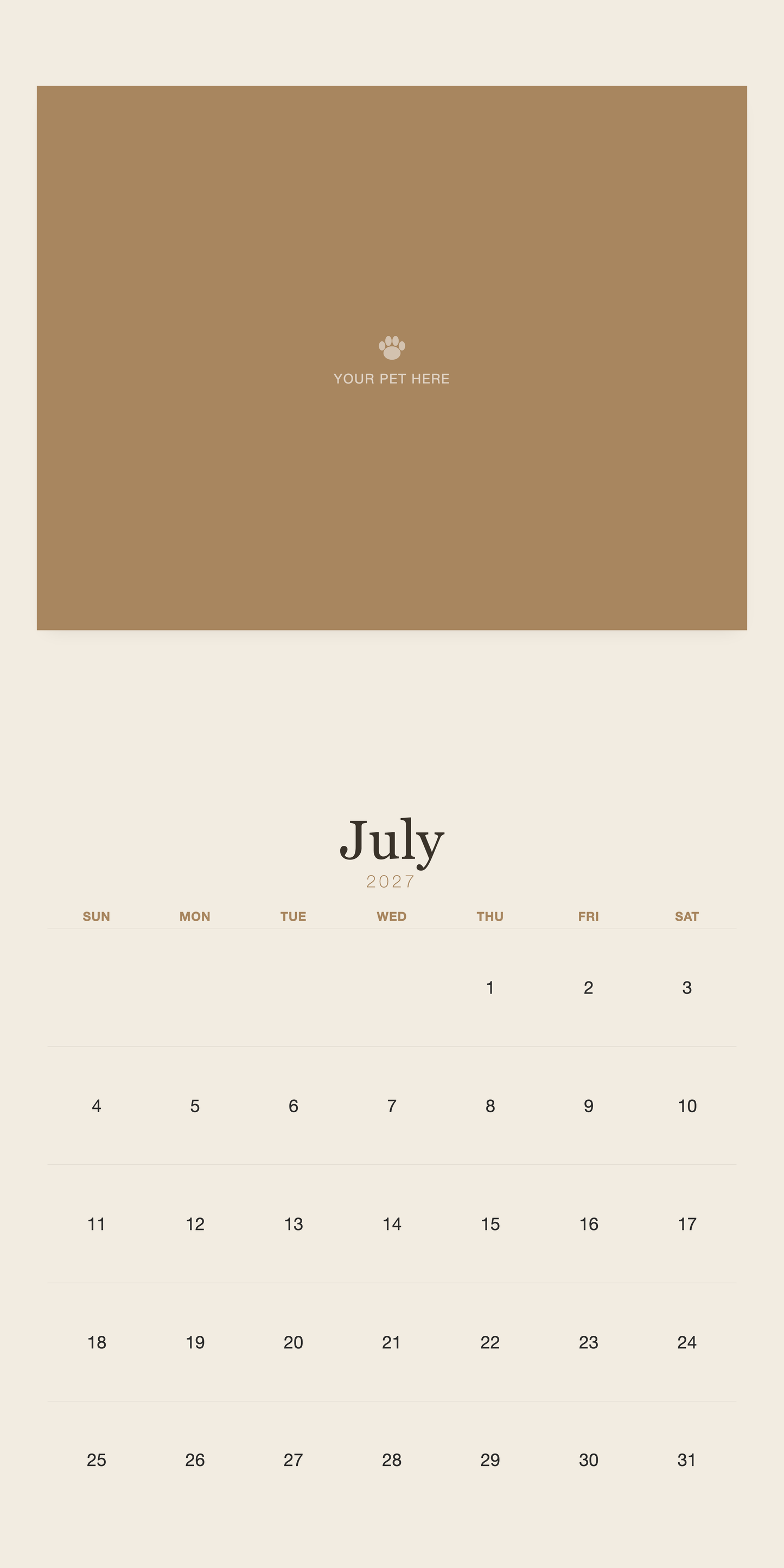 pet-calendar-2027-plain-linen-square-pages 07-july