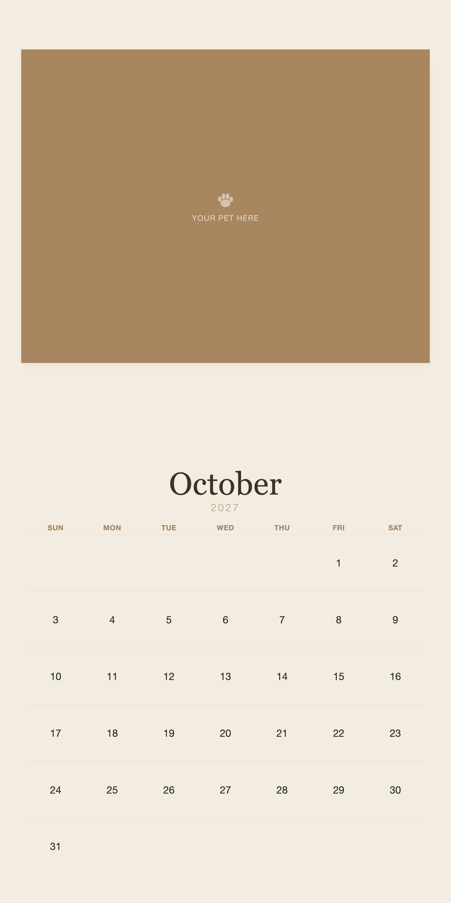 pet-calendar-2027-plain-linen-square-pages 10-october