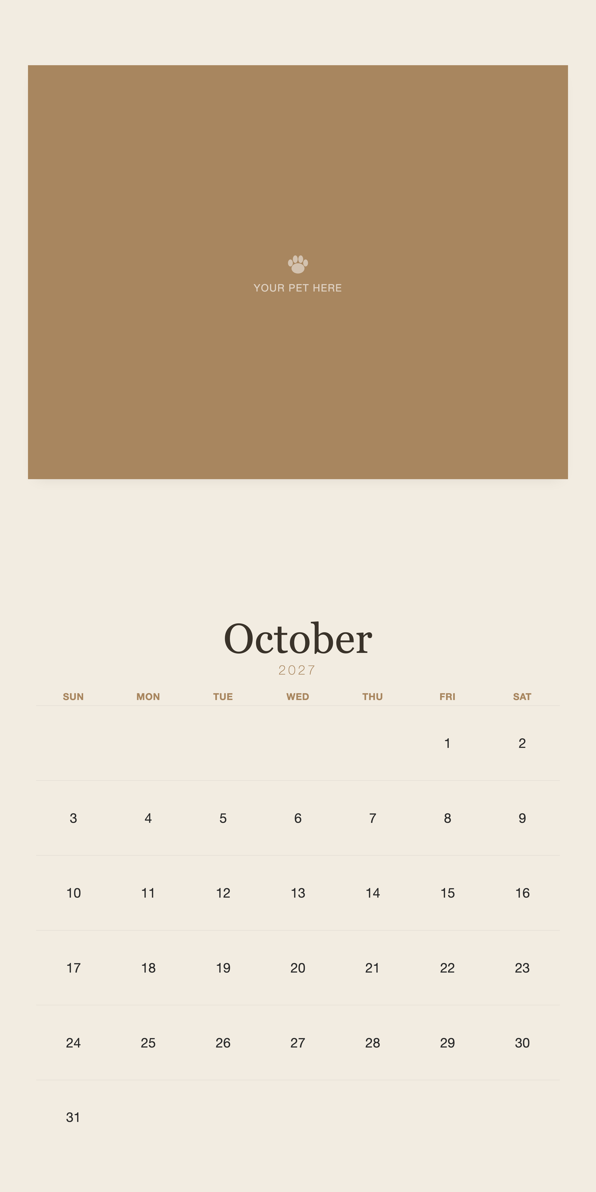 pet-calendar-2027-plain-linen-square-pages 10-october