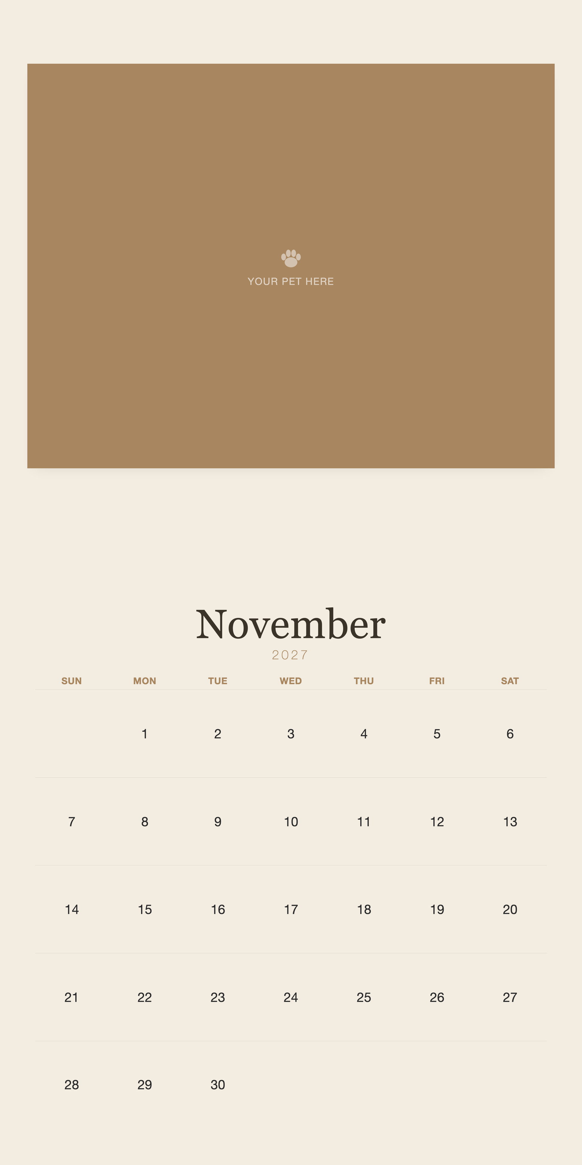 pet-calendar-2027-plain-linen-square-pages 11-november