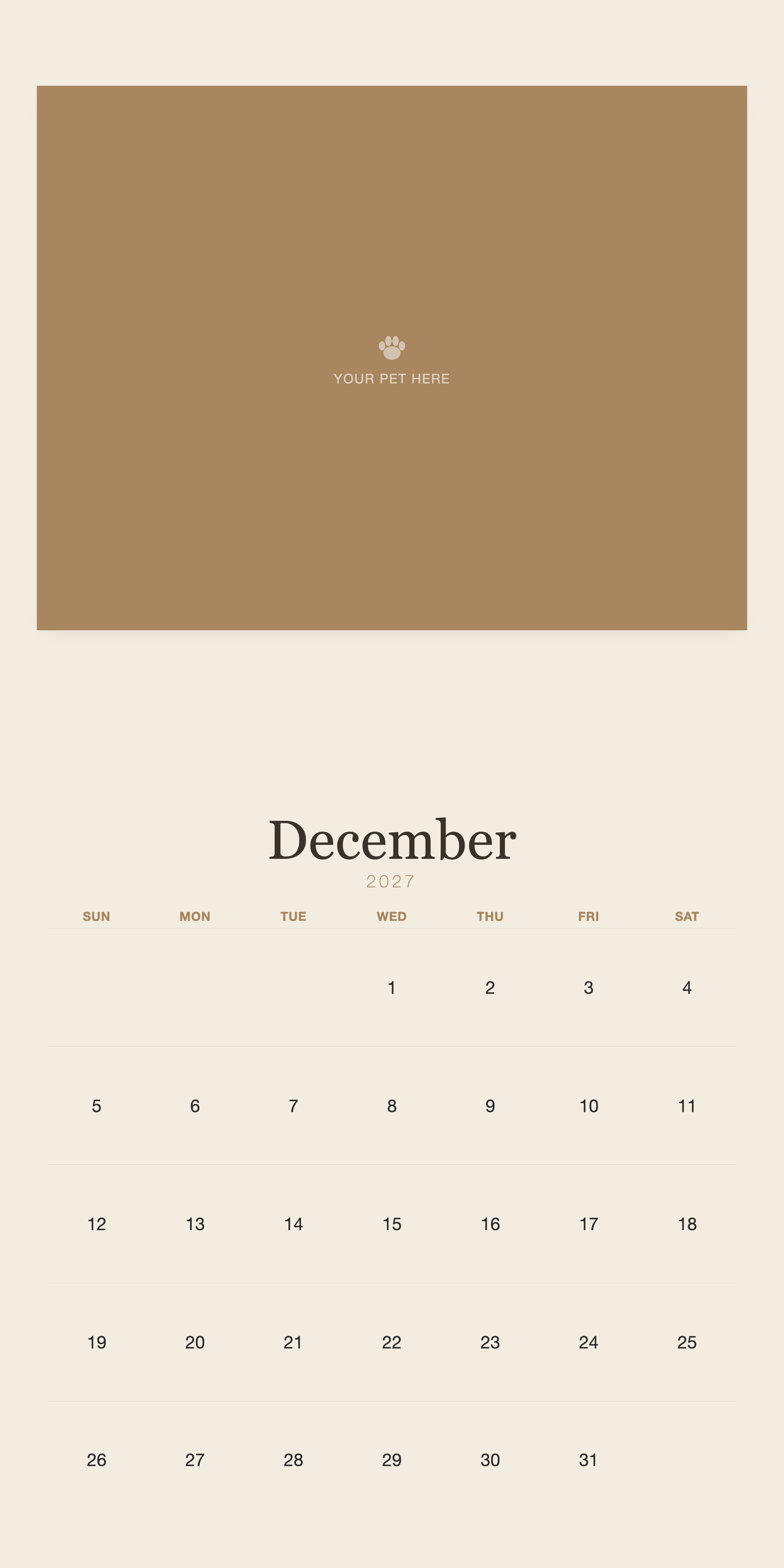 pet-calendar-2027-plain-linen-square-pages 12-december