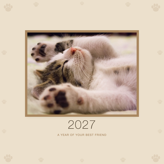 2027 plain-linen calendar cover with sample pet photo