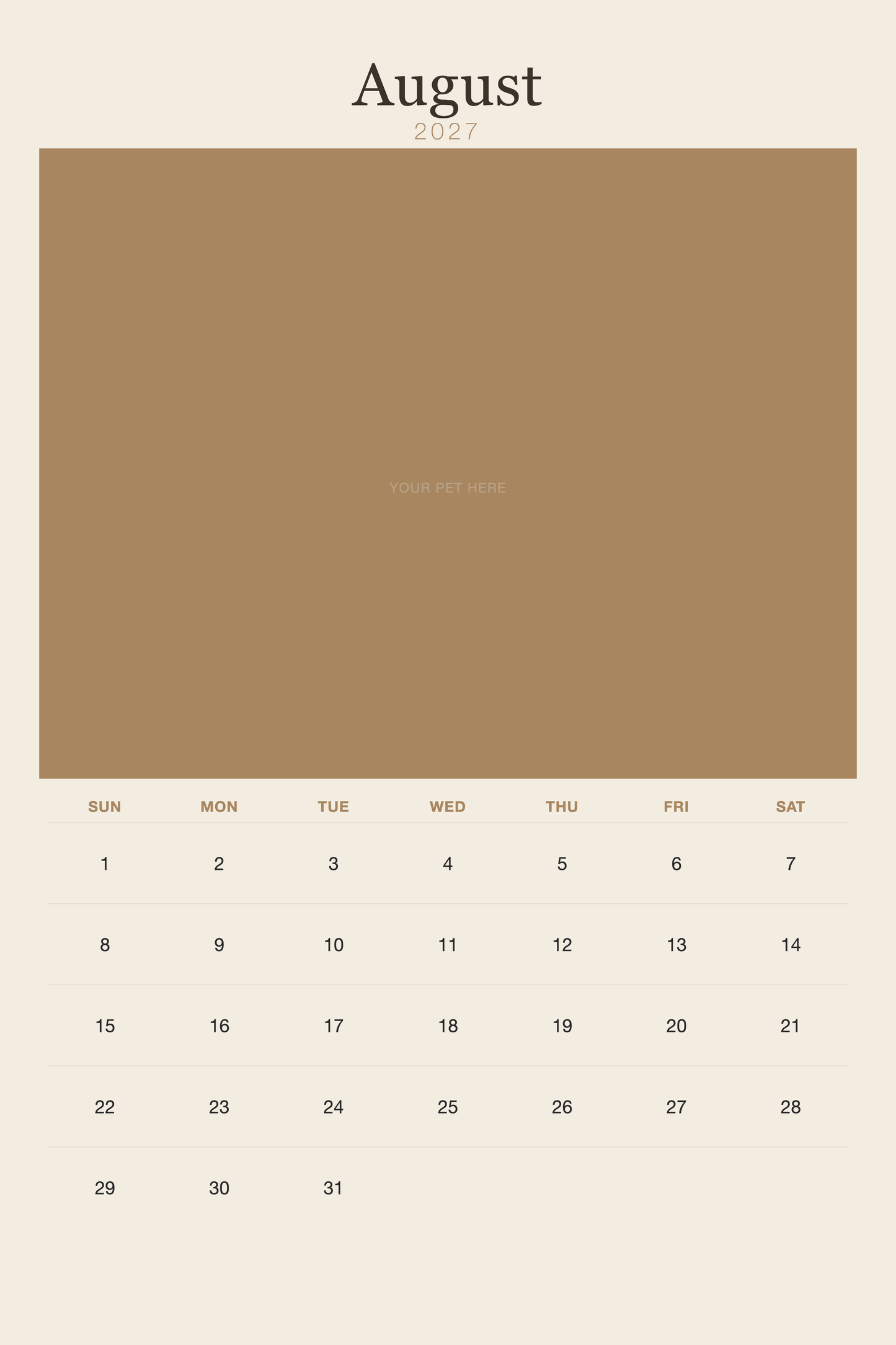 pet-calendar-2027-plain-linen-xl-pages 08-august