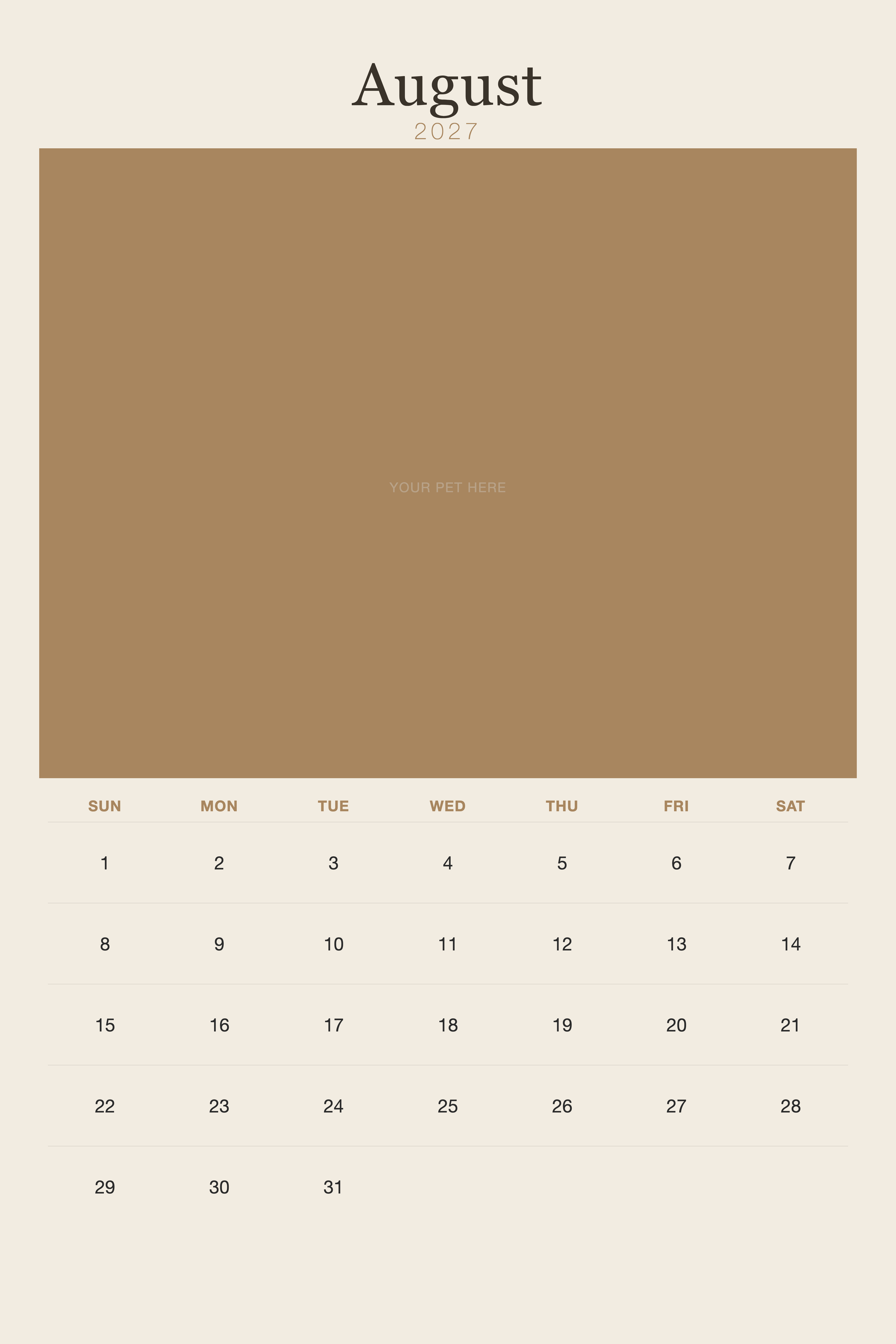 pet-calendar-2027-plain-linen-xl-pages 08-august