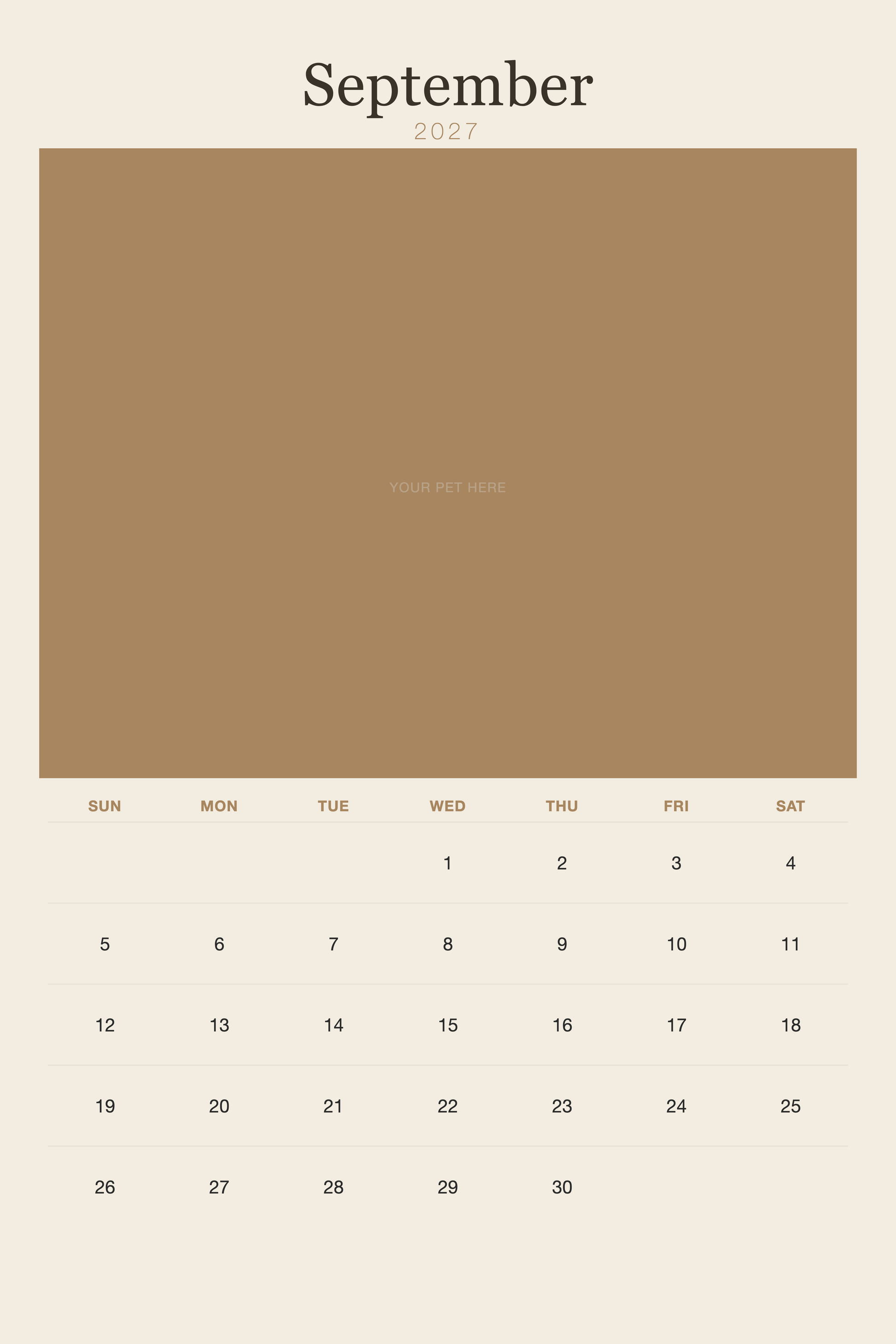 pet-calendar-2027-plain-linen-xl-pages 09-september