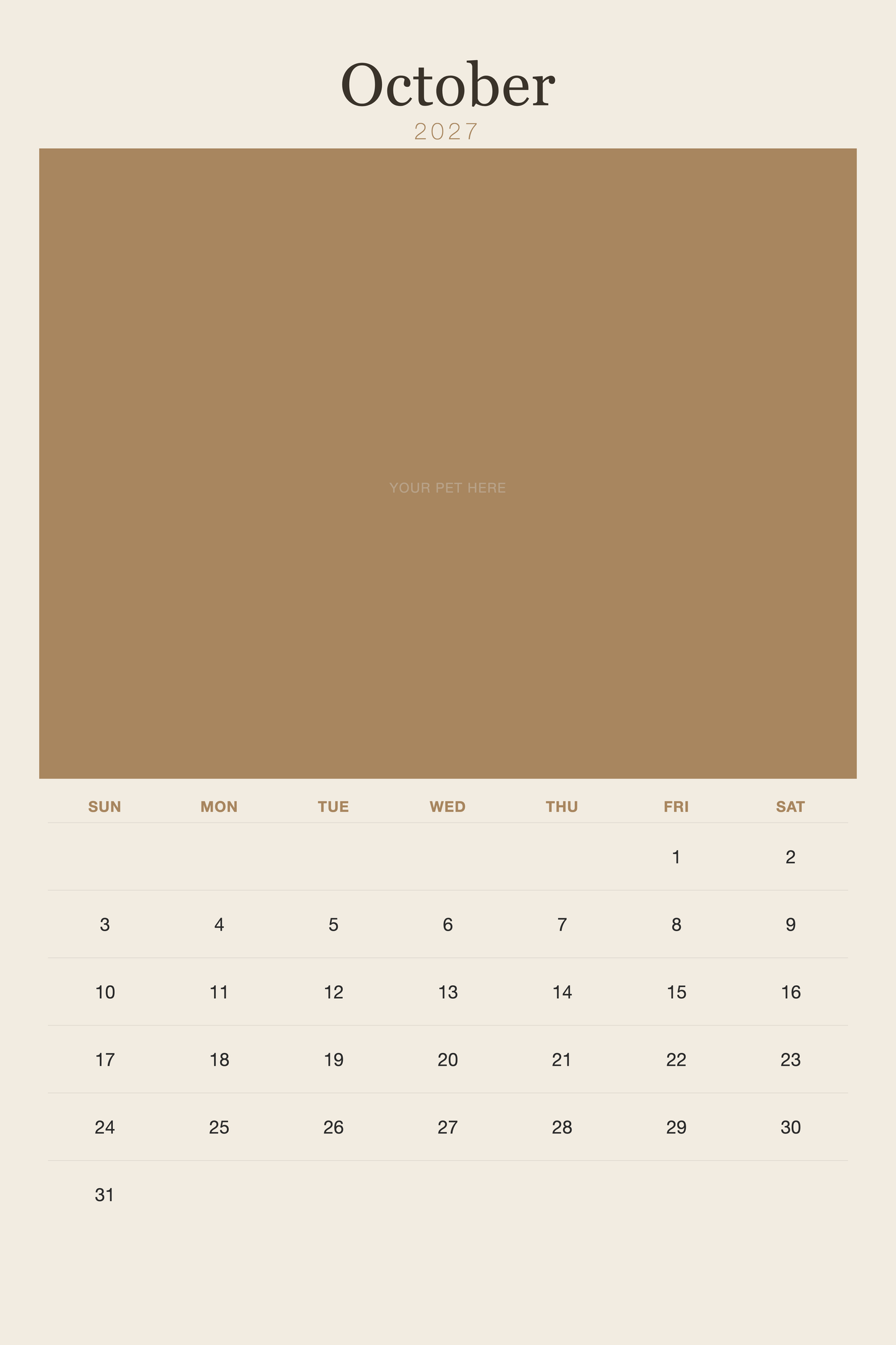 pet-calendar-2027-plain-linen-xl-pages 10-october